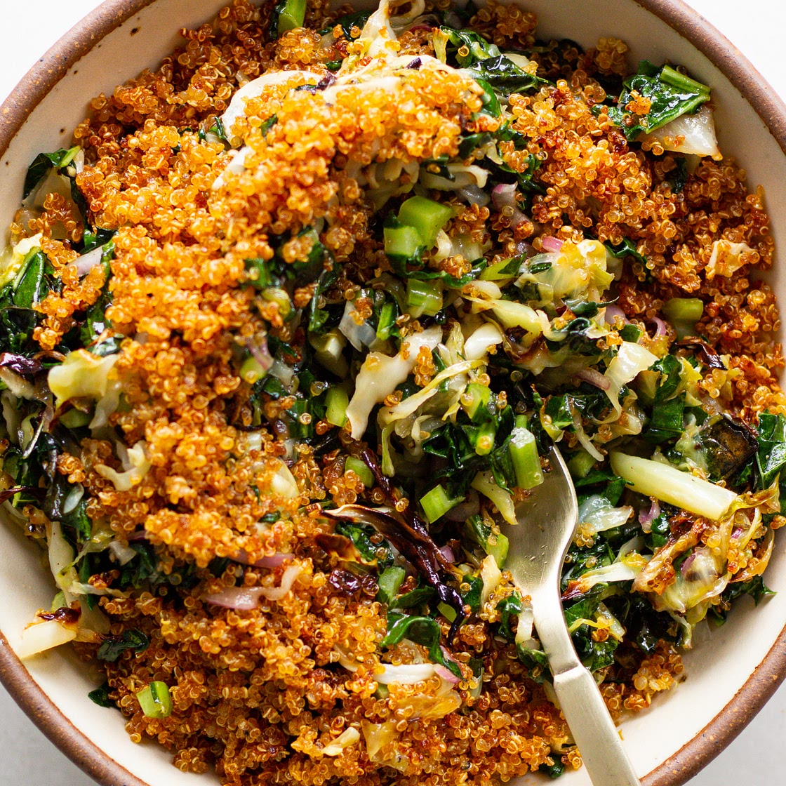 Baked Kale Salad with Crispy Quinoa