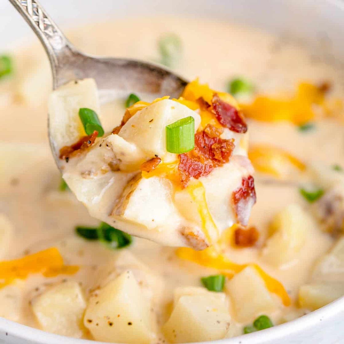 Slow Cooker Potato Soup (with frozen potatoes)