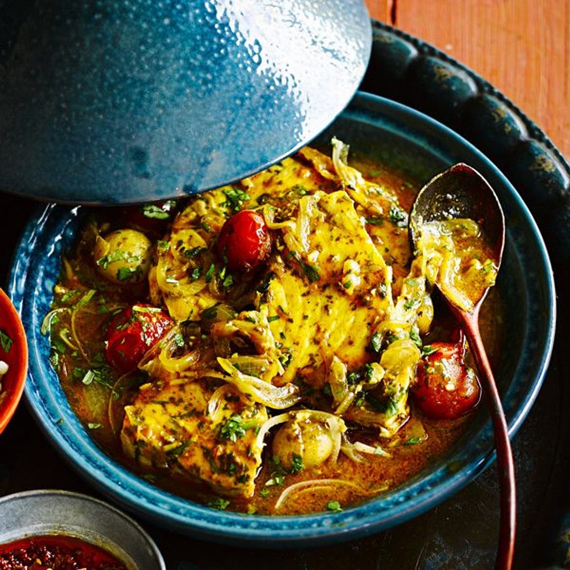 Chermoula tomato and fish tagine
