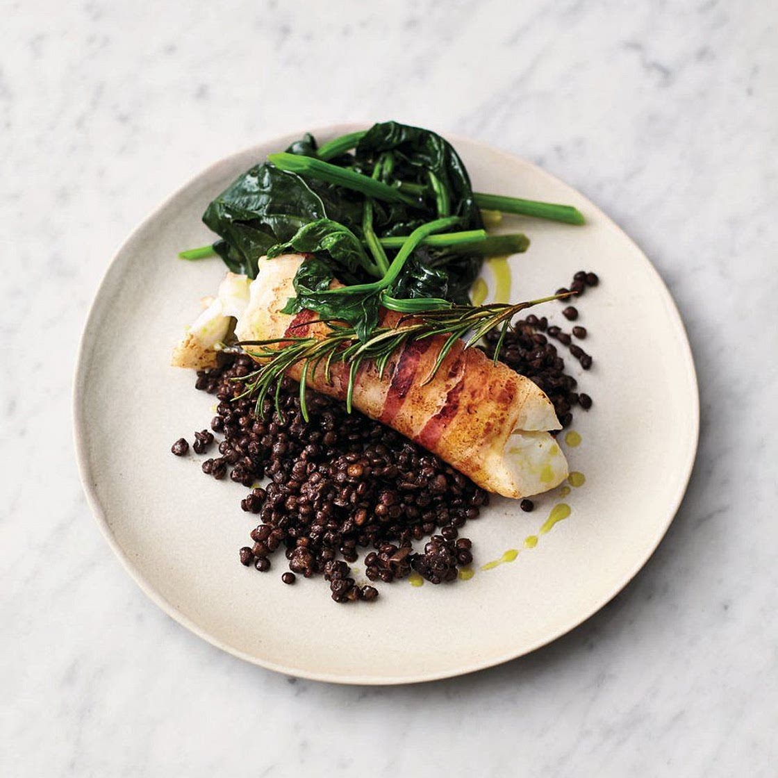 Smoky pancetta cod