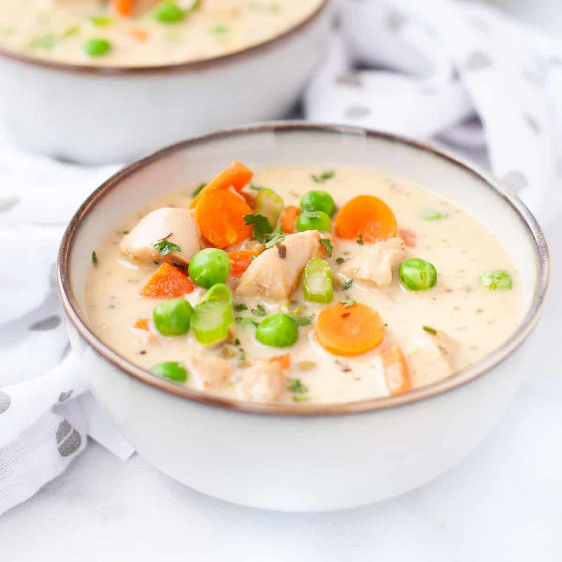 Chicken Pot Pie Soup - low carb, gluten free