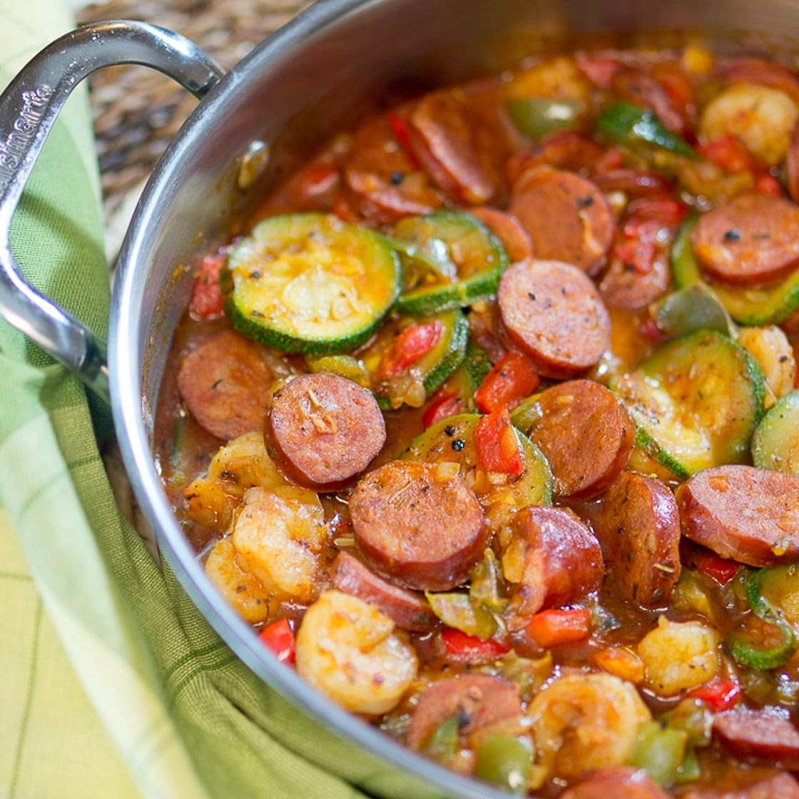 Spicy Sausage and Shrimp Skillet (Paleo)