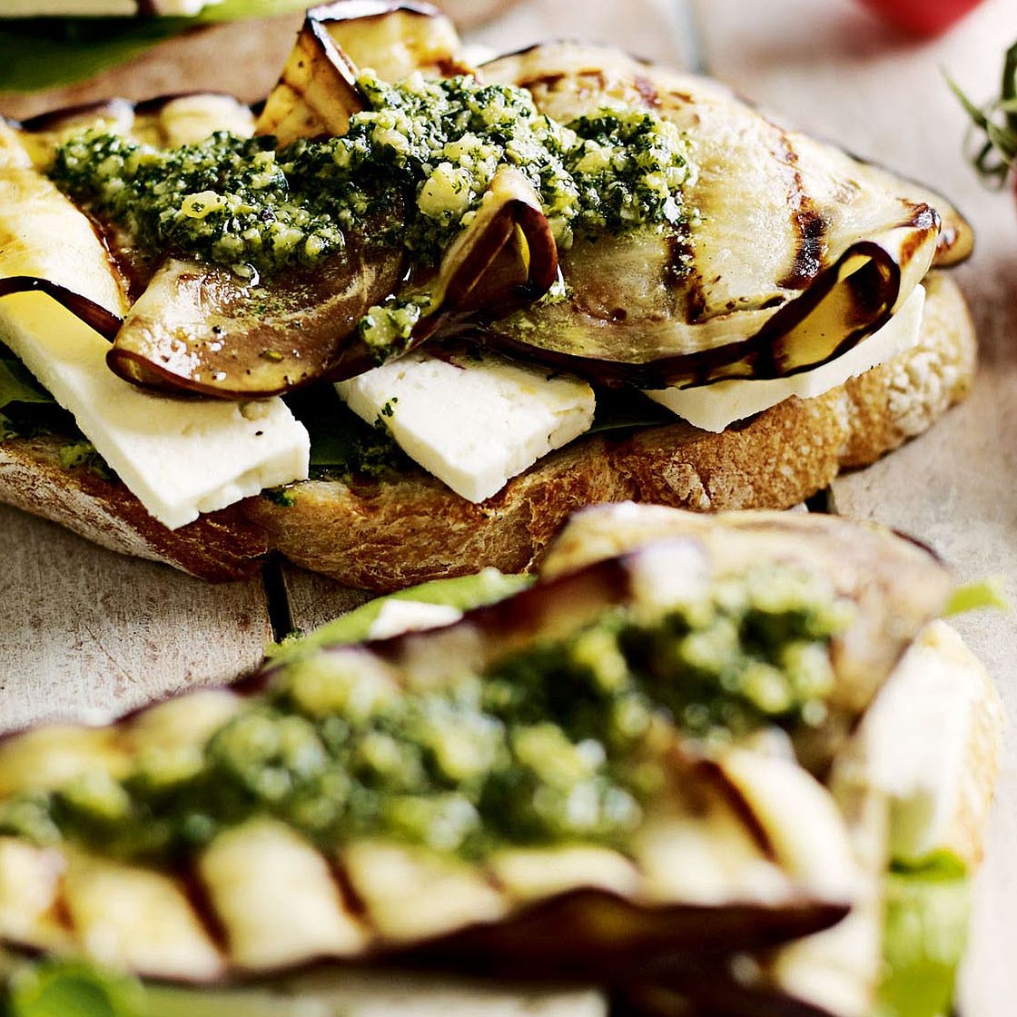 Chargrilled Aubergine Sandwich with Feta Recipe