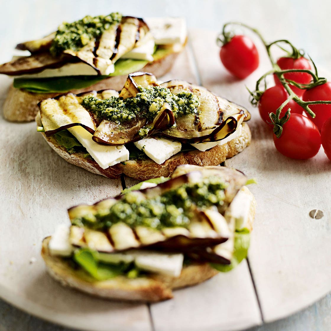 Chargrilled Aubergine Sandwich with Feta Recipe