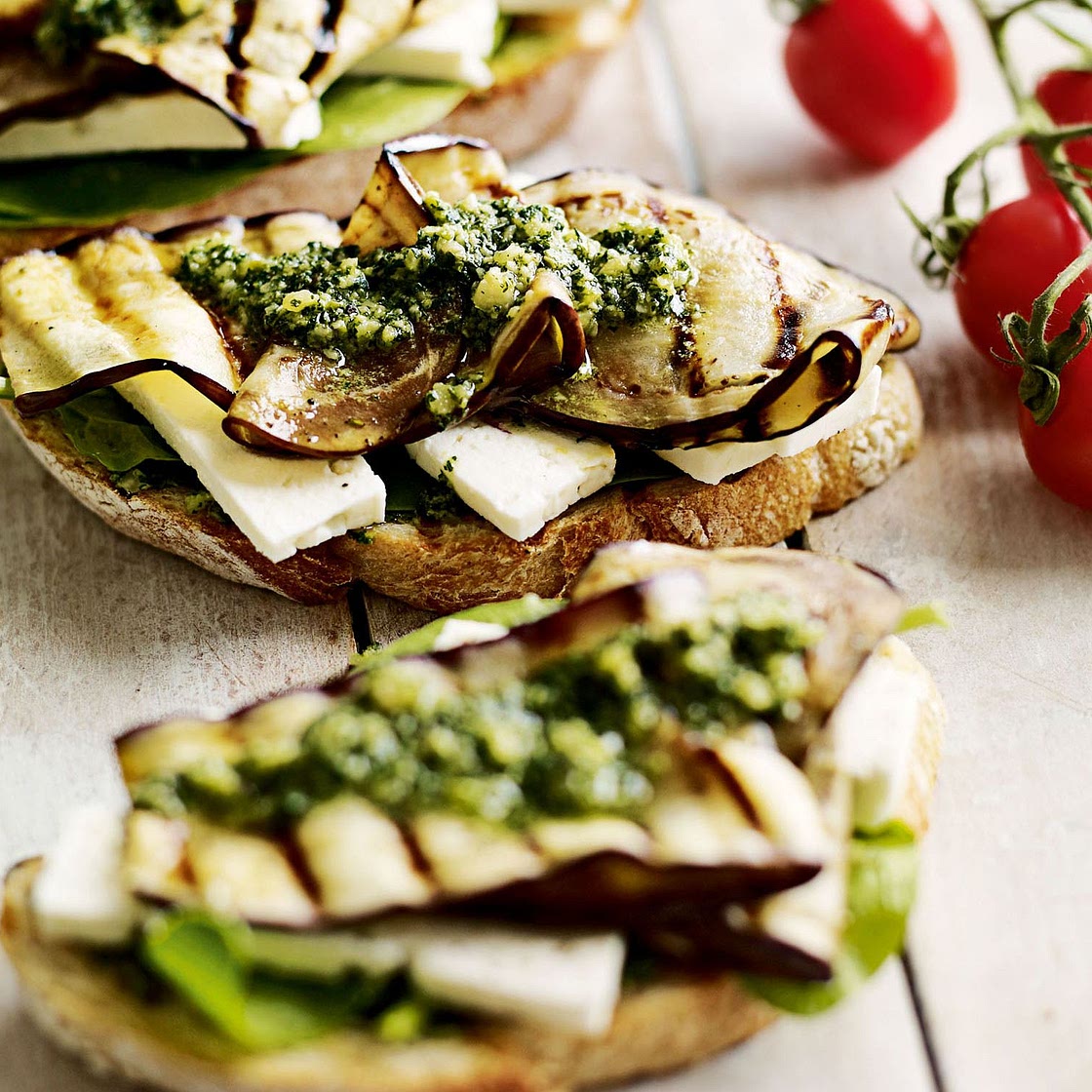 Chargrilled Aubergine Sandwich with Feta Recipe