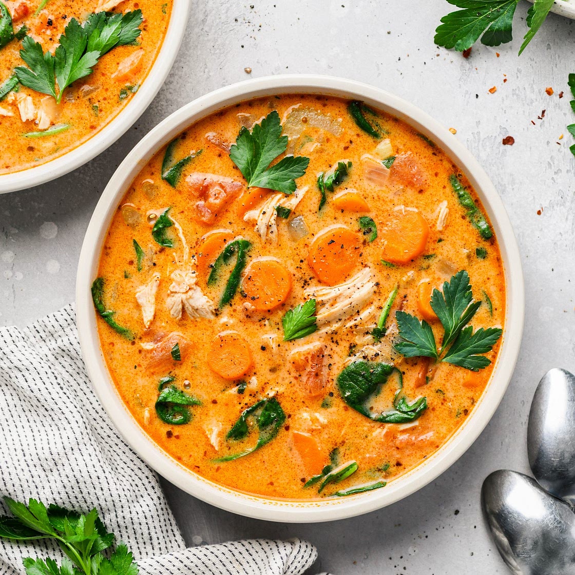 Creamy Dairy Free Chicken and Vegetable Soup {gluten free + df + paleo}