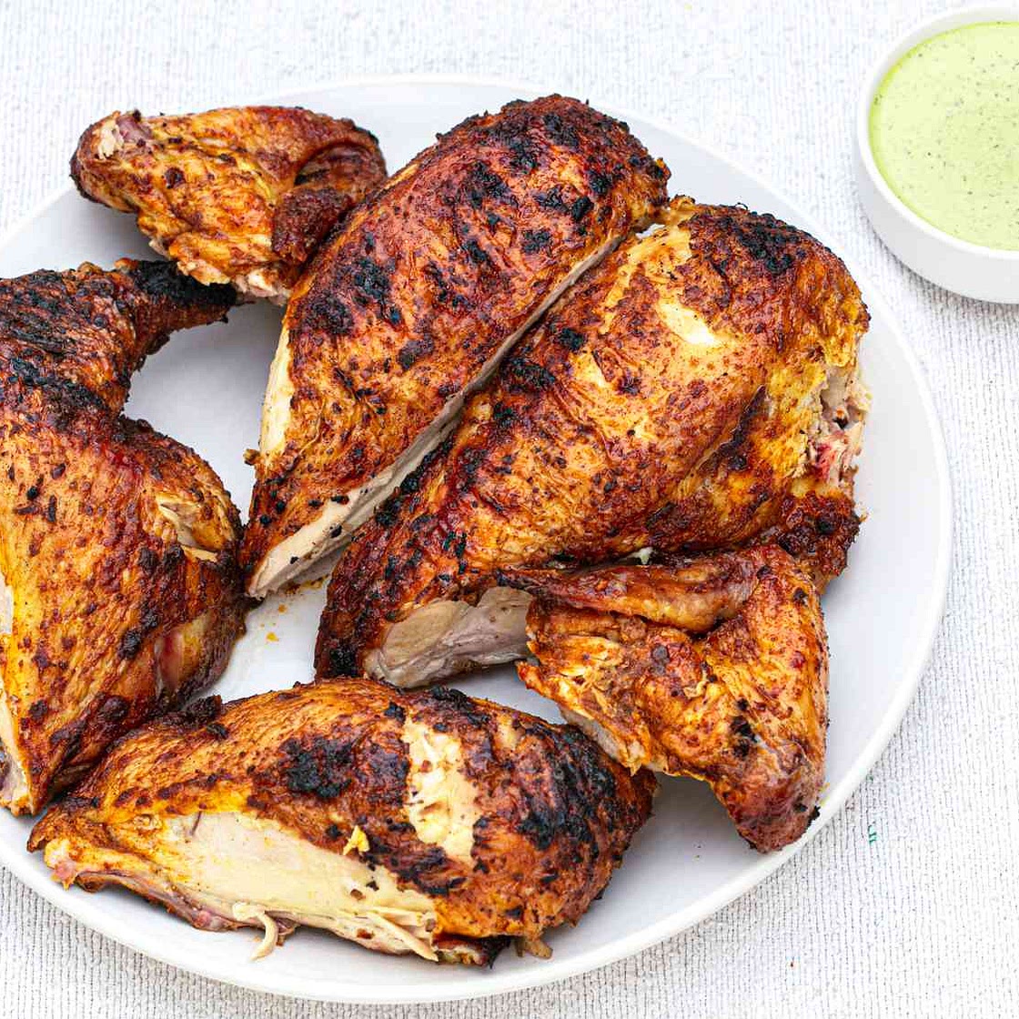 Peruvian-Style Grilled Chicken With Green Sauce Recipe