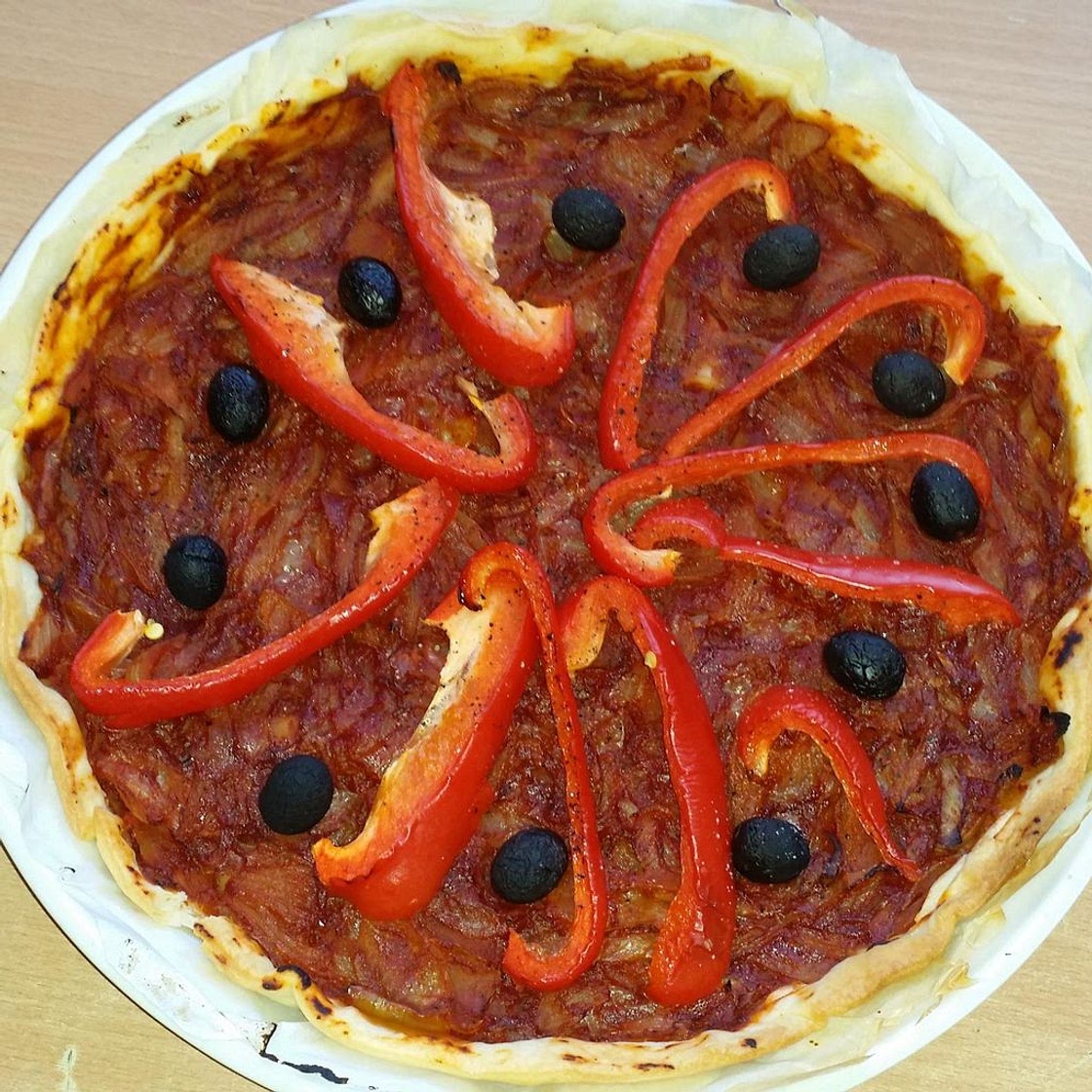 Pizza oignons et poivrons