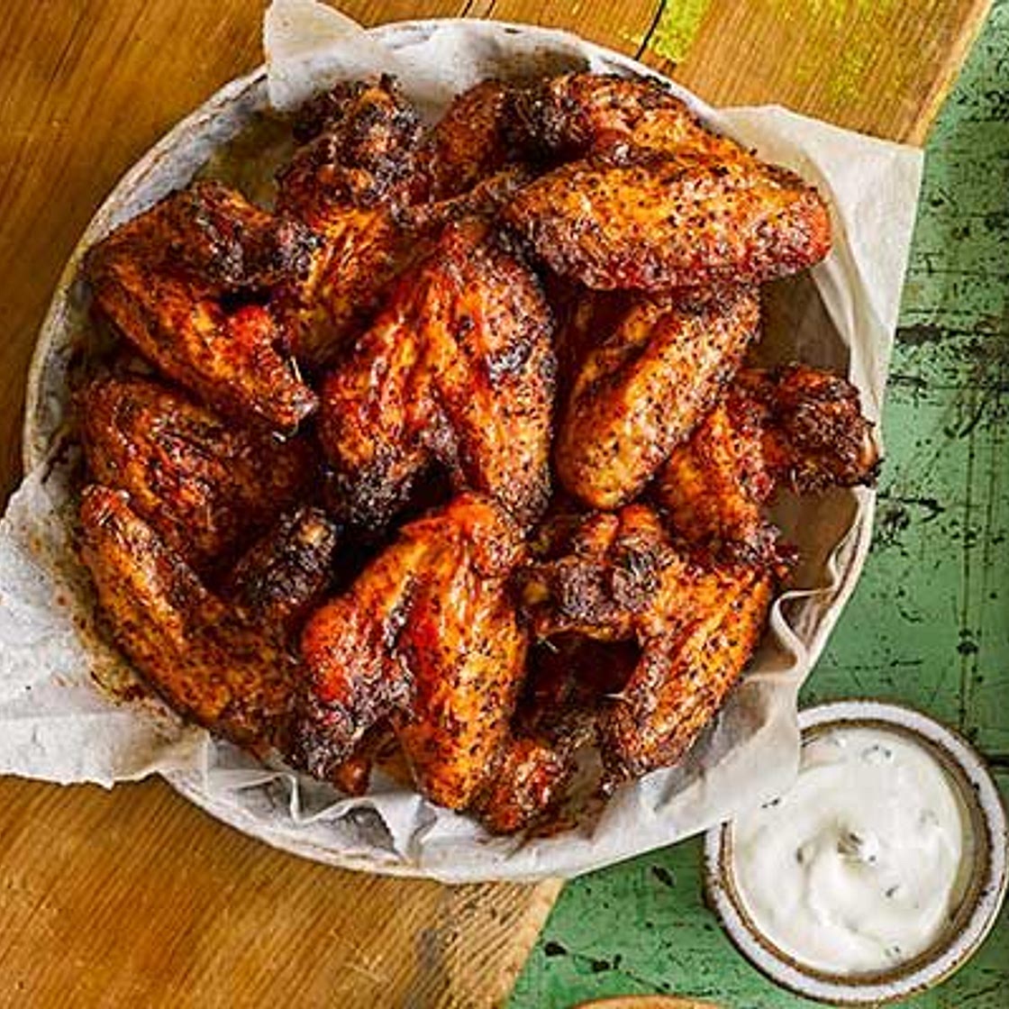 Maple-glazed hot wings