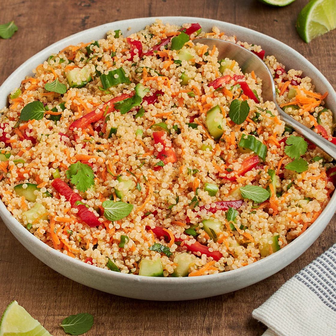 Thai Quinoa Salad with Fresh Herbs and Lime Vinaigrette