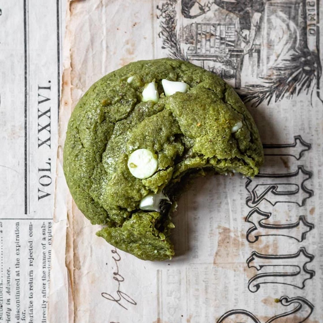 Brown Butter White Chocolate Matcha Cookies