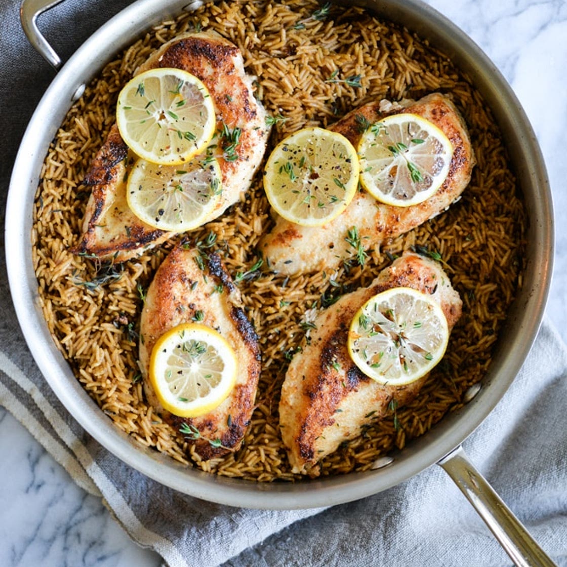 Lemon Chicken and Rice Skillet