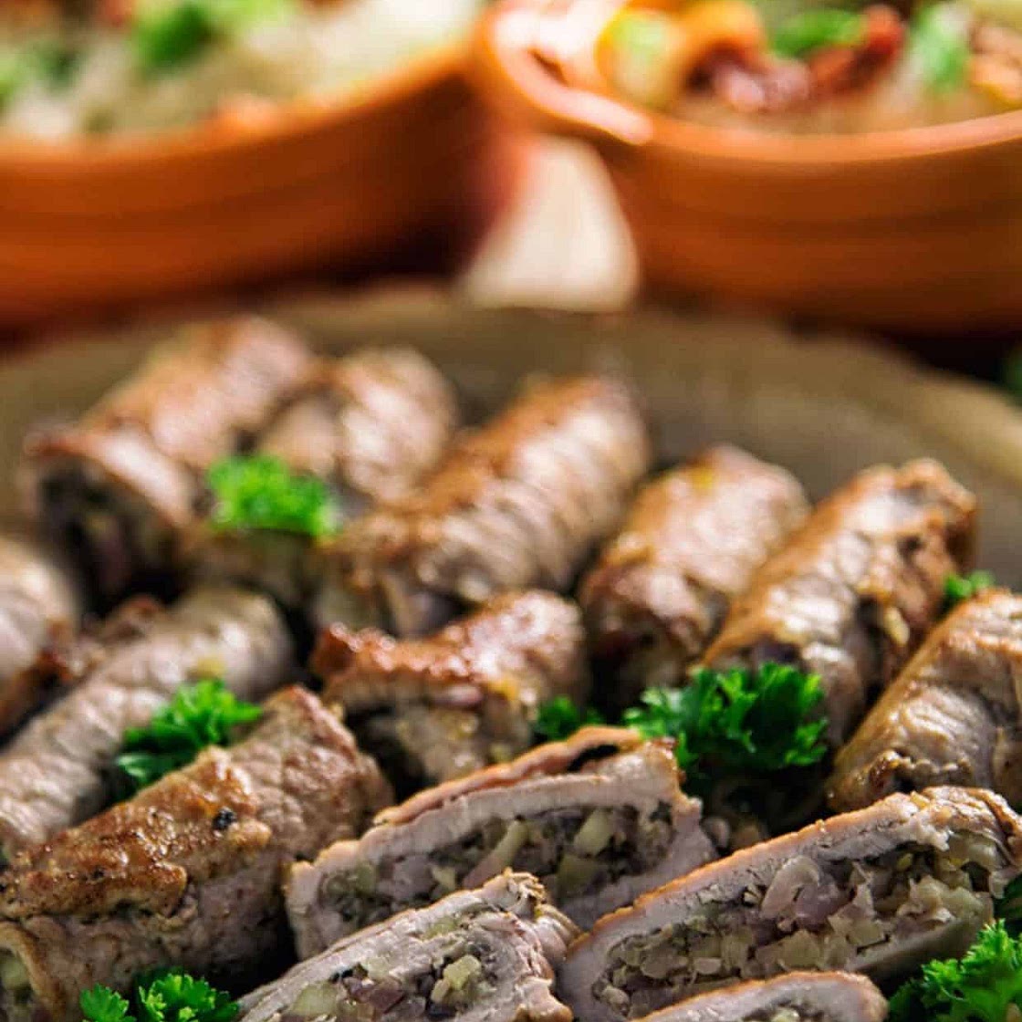 Mushroom And Apple Stuffed Rolled Pork Recipe