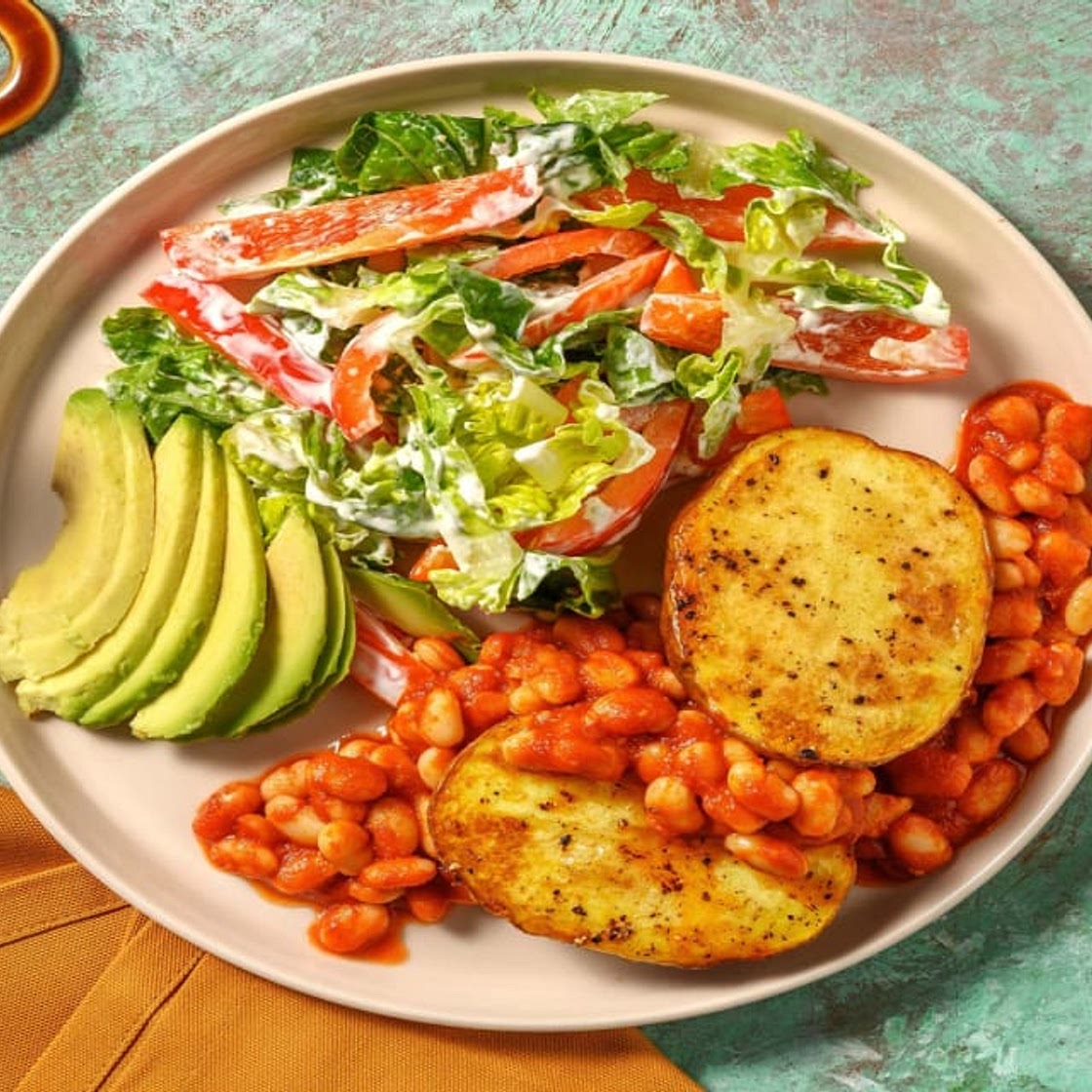 Ofenkartoffel mit selbst gemachten Baked Beans mindestens -20% Kalorien im Vergleich zu den anderen Rezepten