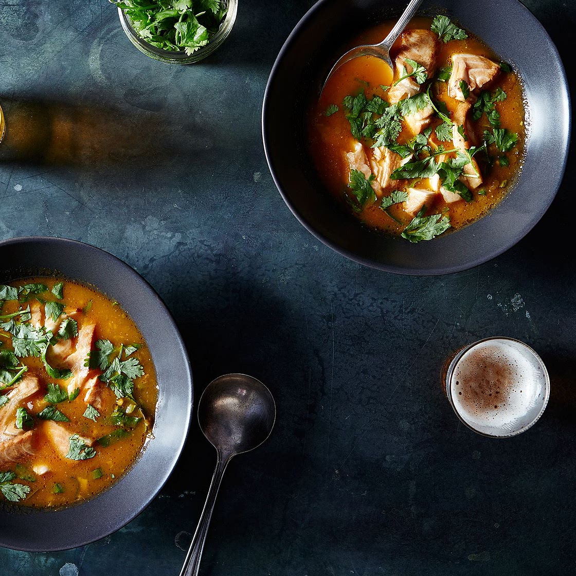 Roasted Black Cod in Ginger Cilantro Broth