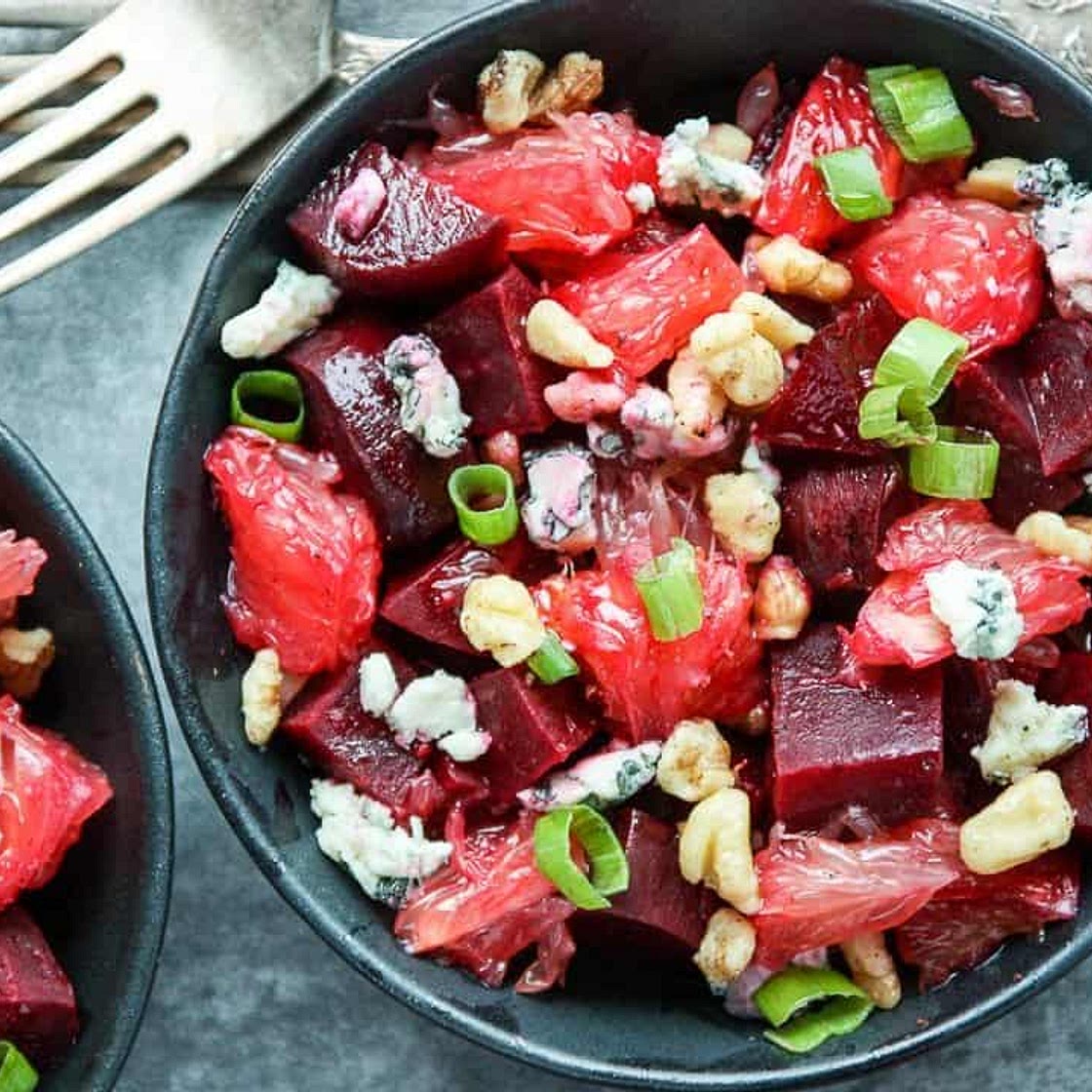 Beet Salad with Grapefruit, Blue Cheese & Walnuts