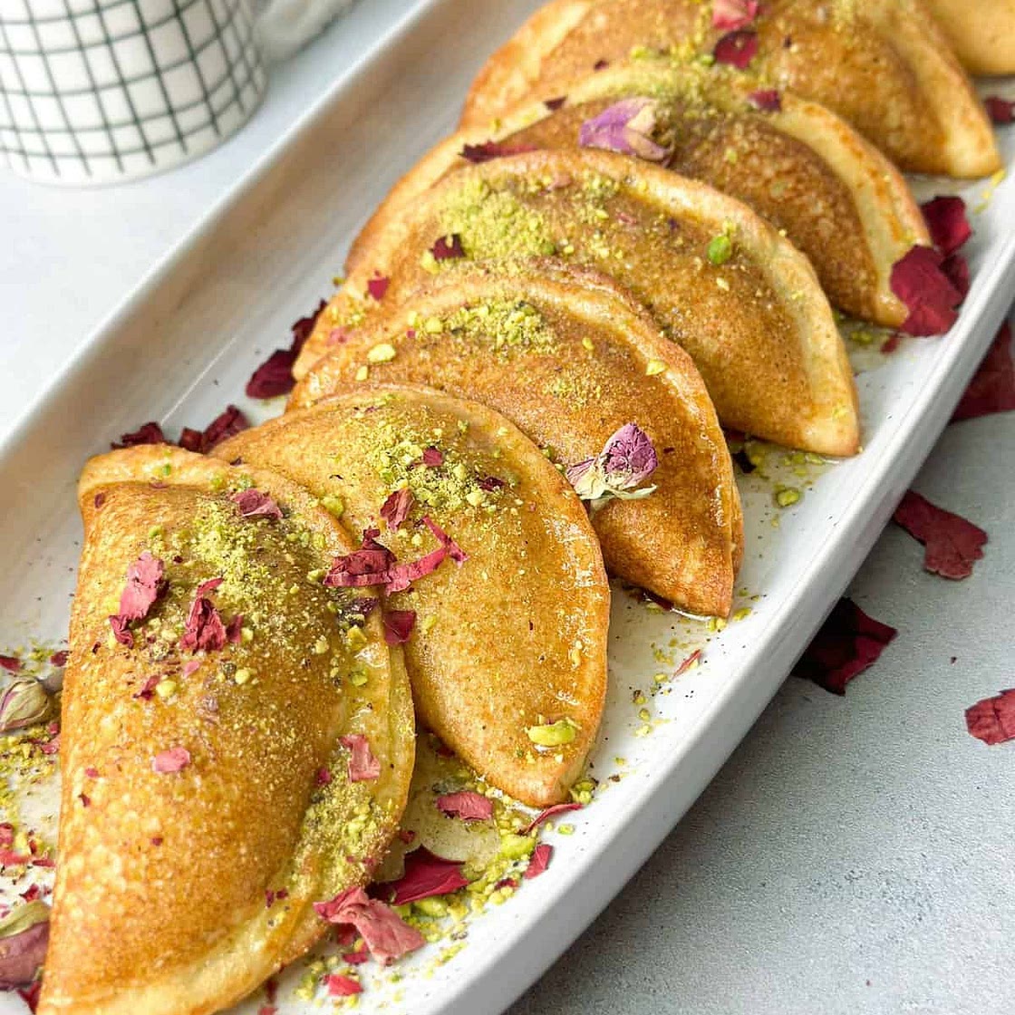 Air Fried Walnut Stuffed Atayif