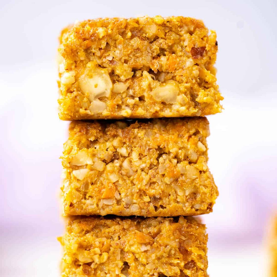 Carrot Cake Oatmeal Nut Breakfast Bars