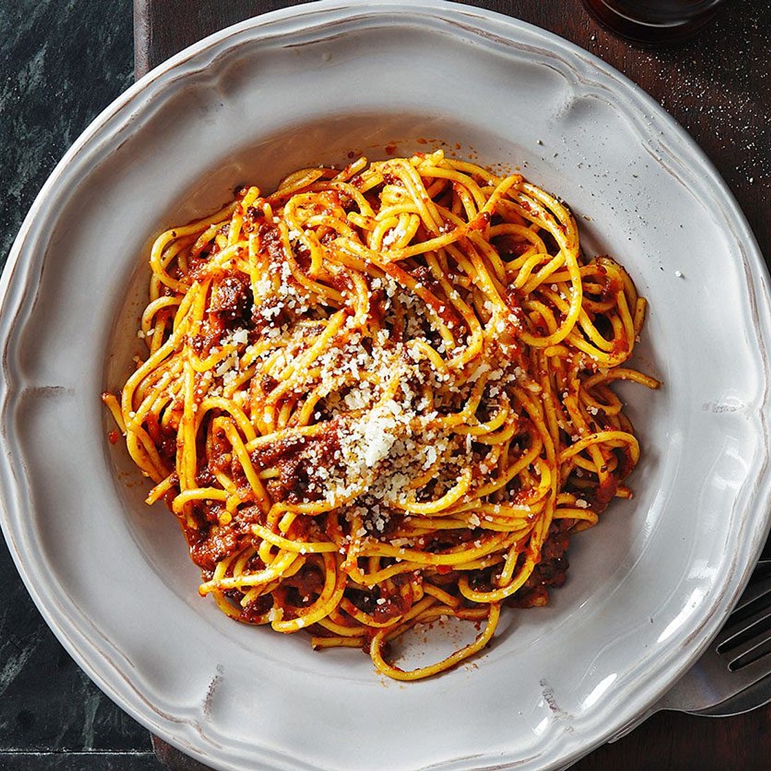 Mutant spaghetti bolognese