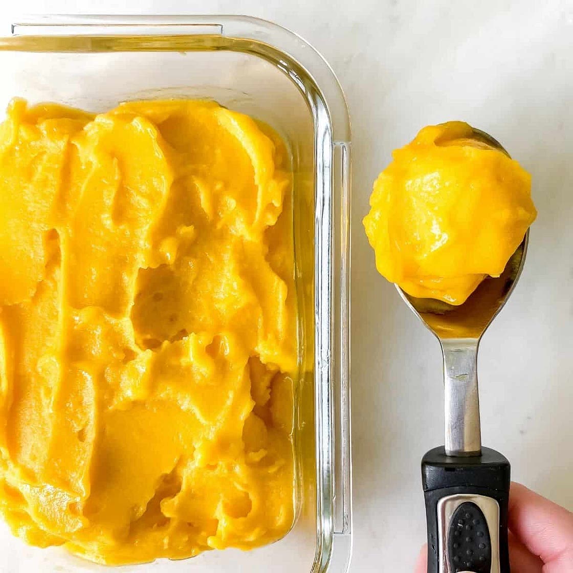 2 Ingredient Mango Sorbet (without Ice Cream Maker)