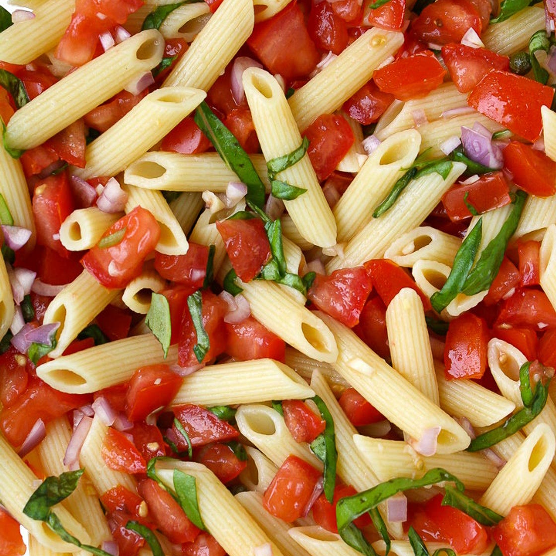 Fresh Tomato Pasta with Lemon & Basil