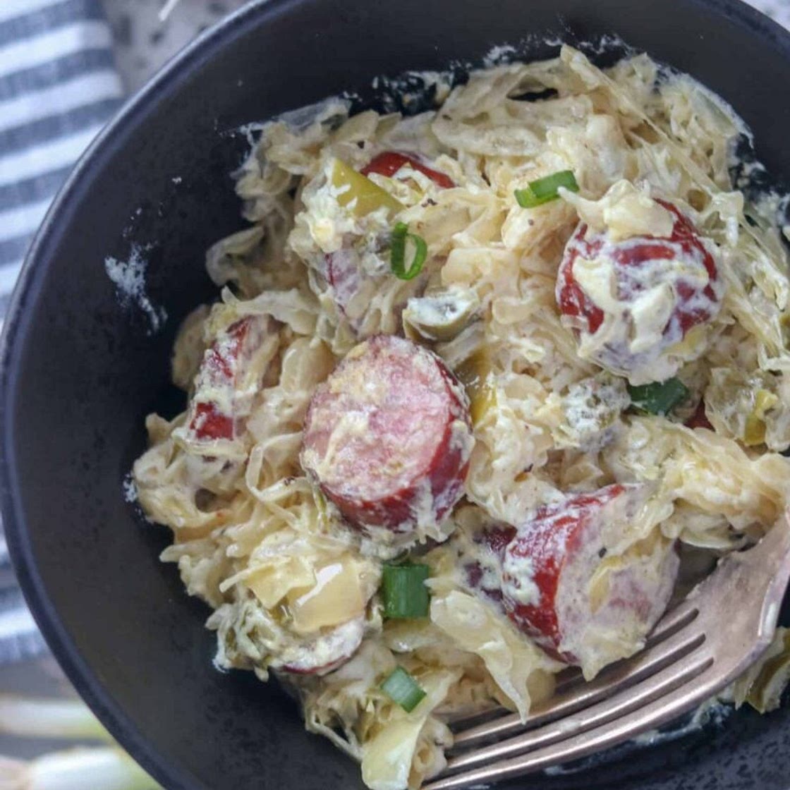 Creamy Keto Kielbasa and Sauerkraut