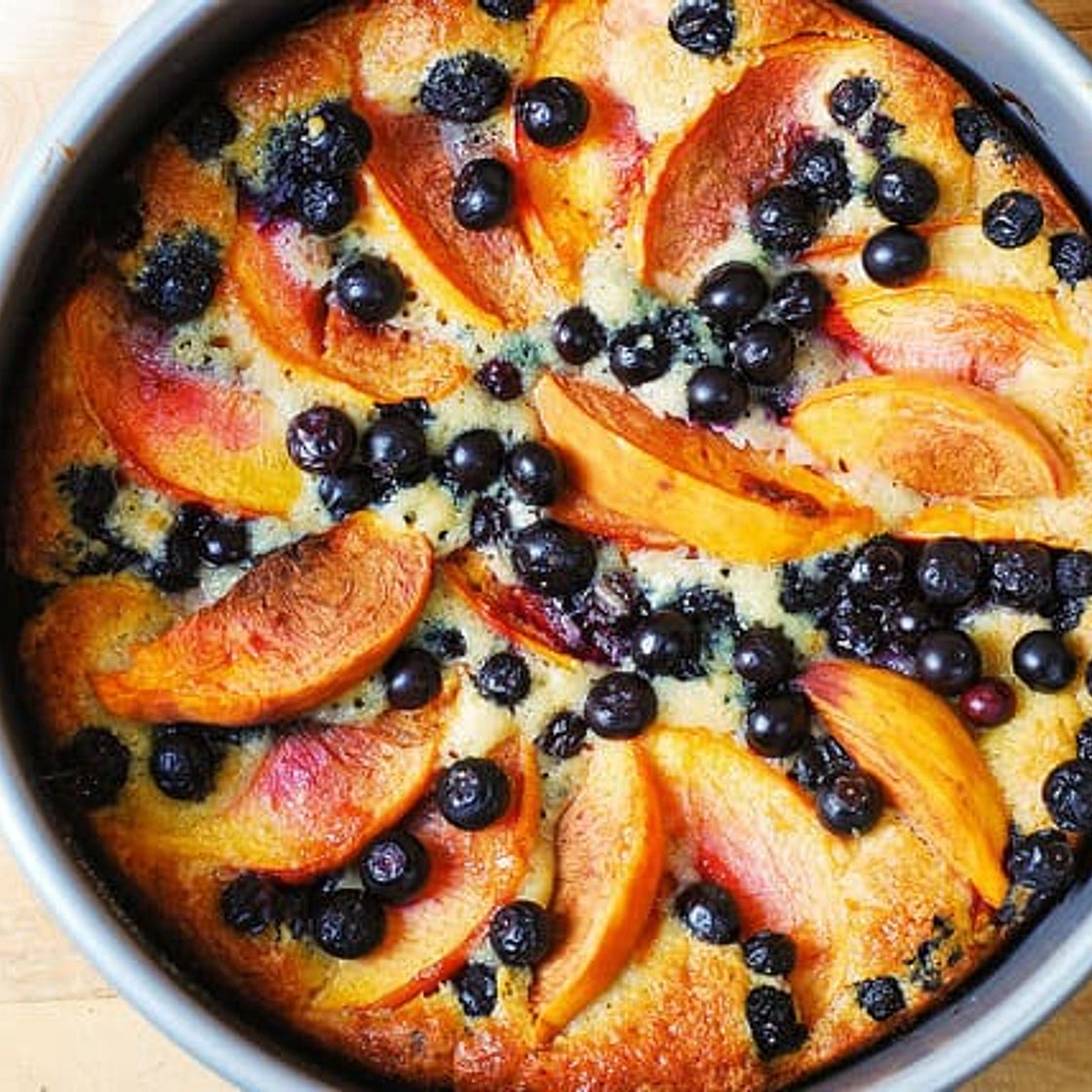 Peach and Blueberry Greek Yogurt Cake