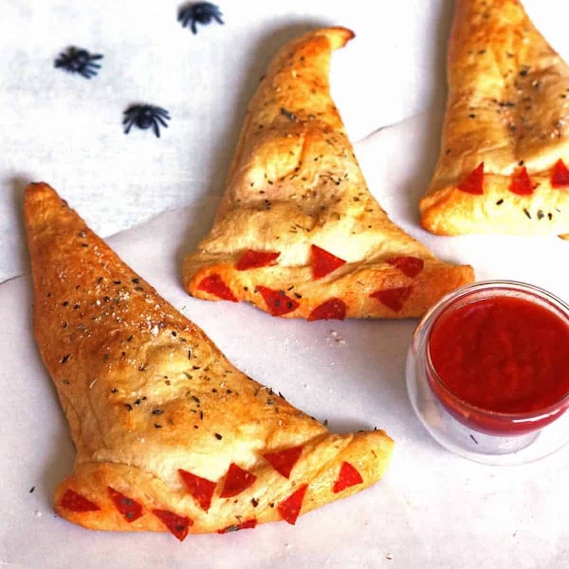 Halloween Witch Hat Calzones