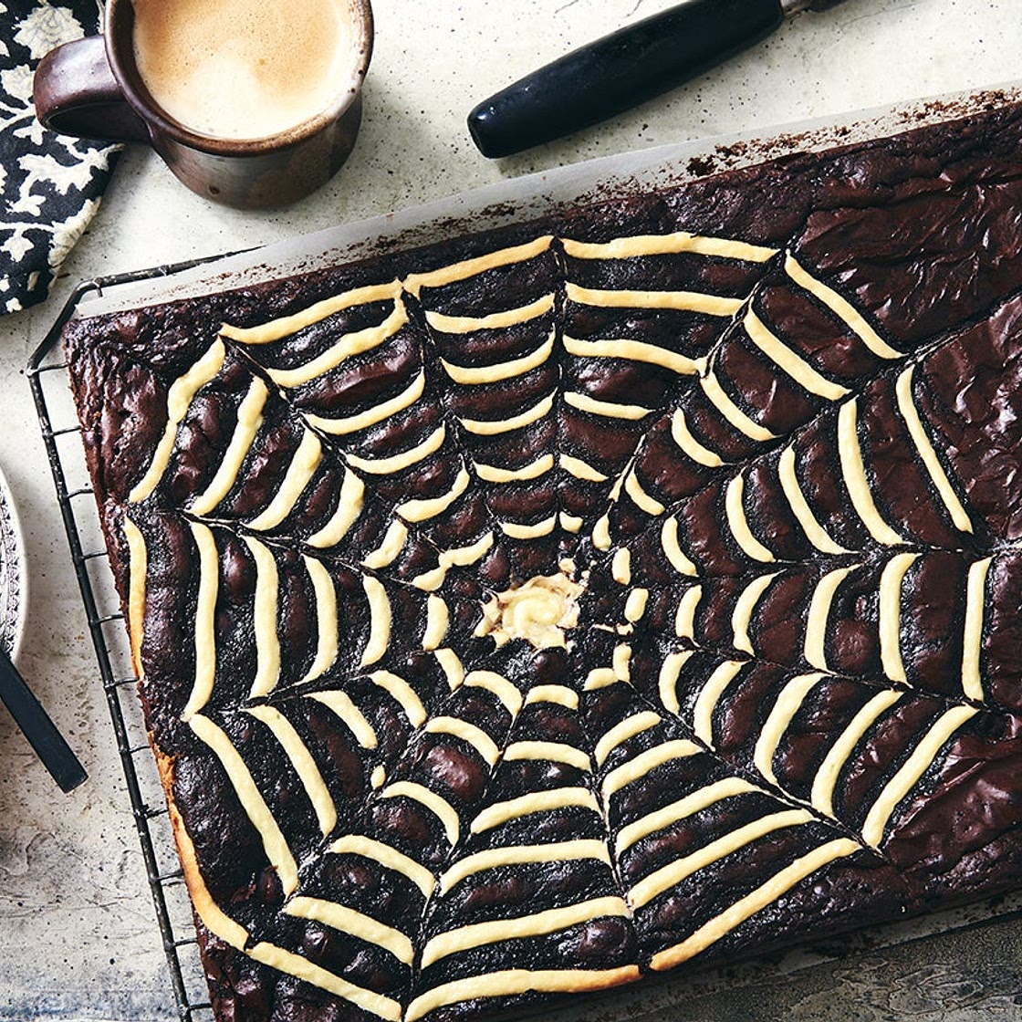Spider Web Brownies