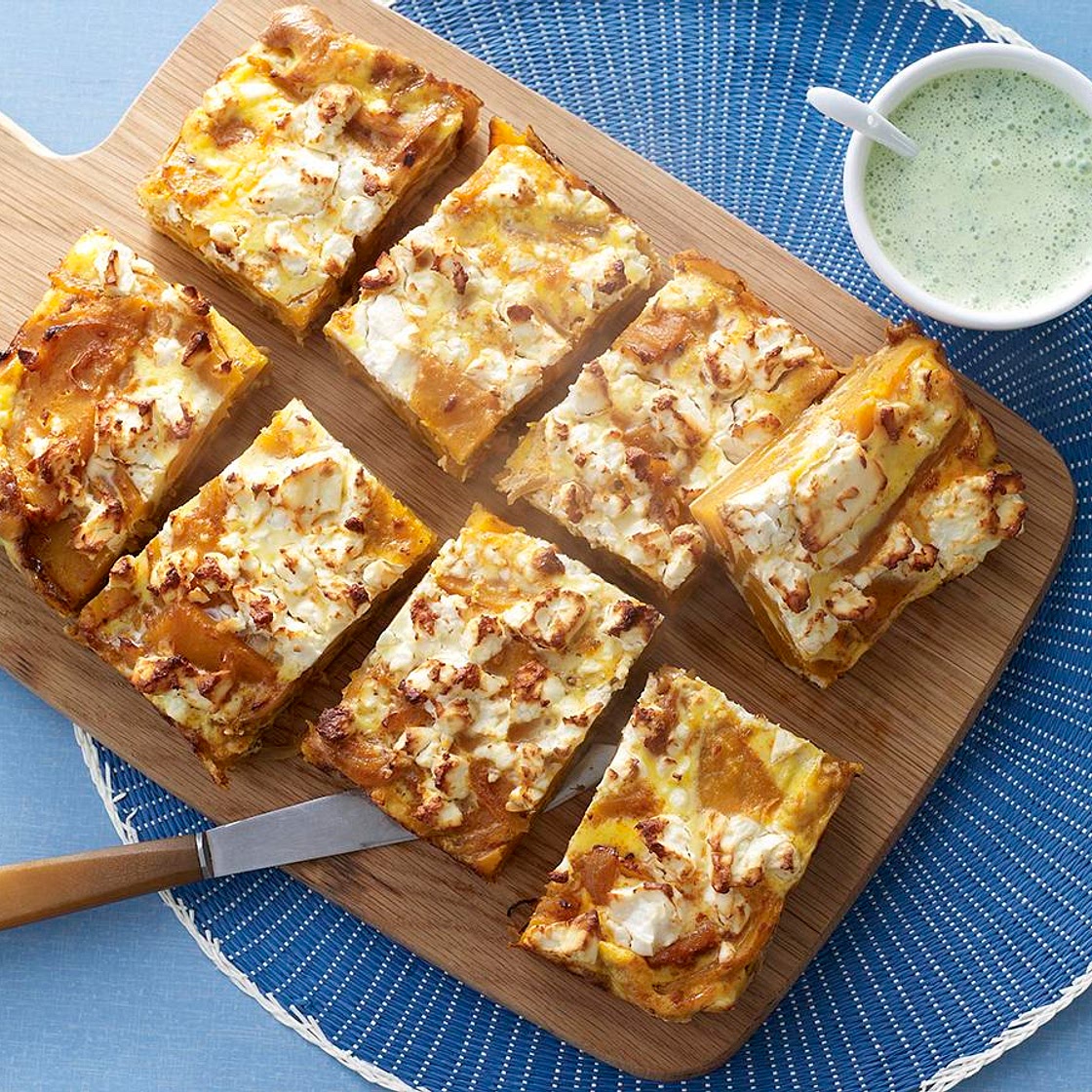 Spicy squash and feta frittata