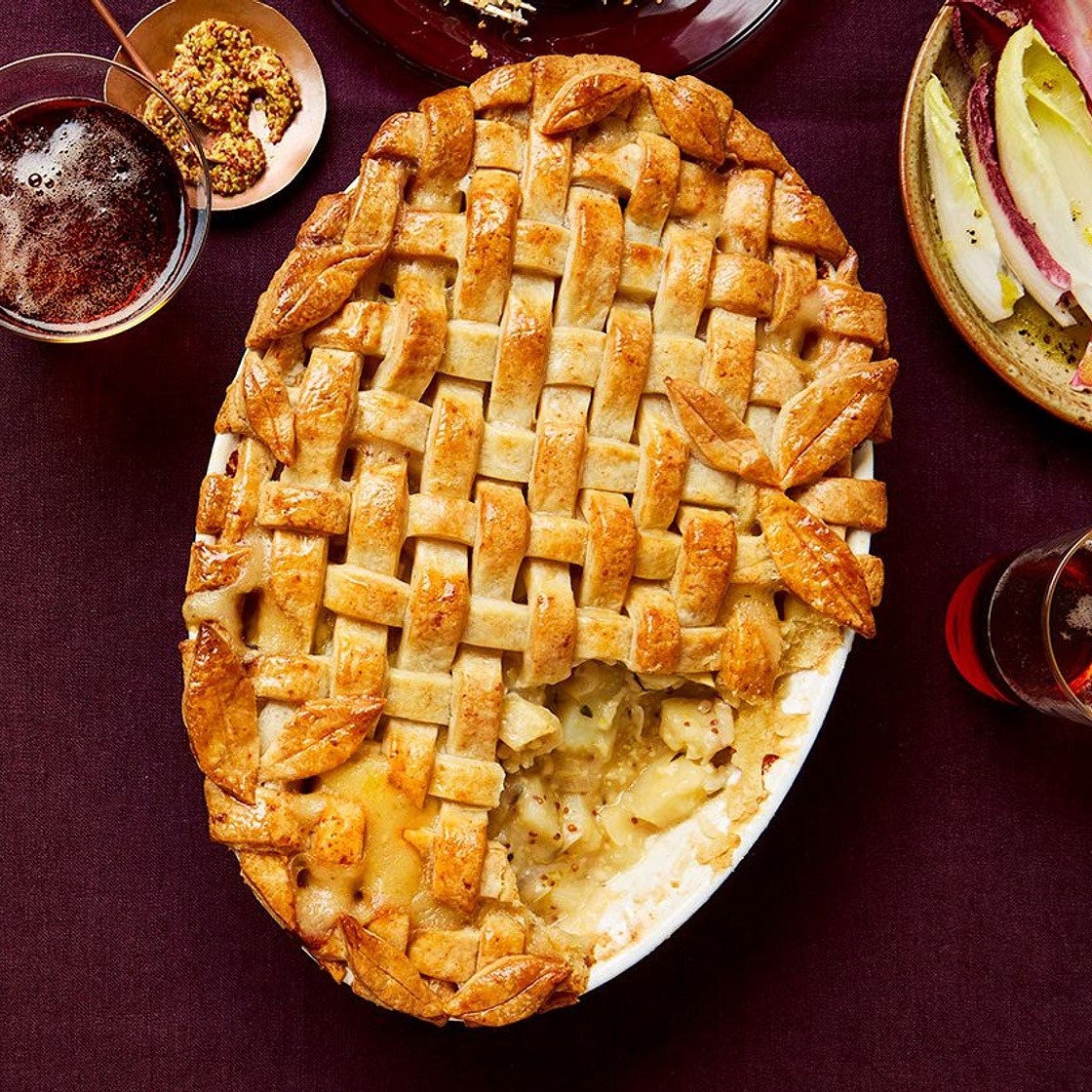 Apple, cheese & potato pie