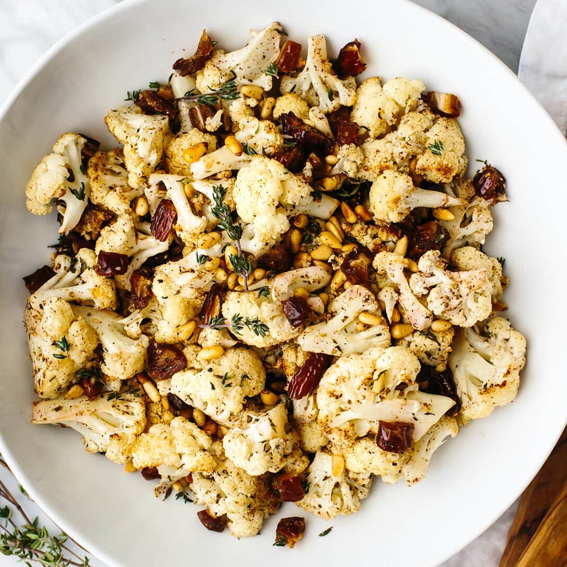 Za'atar Roasted Cauliflower with Dates and Pine Nuts