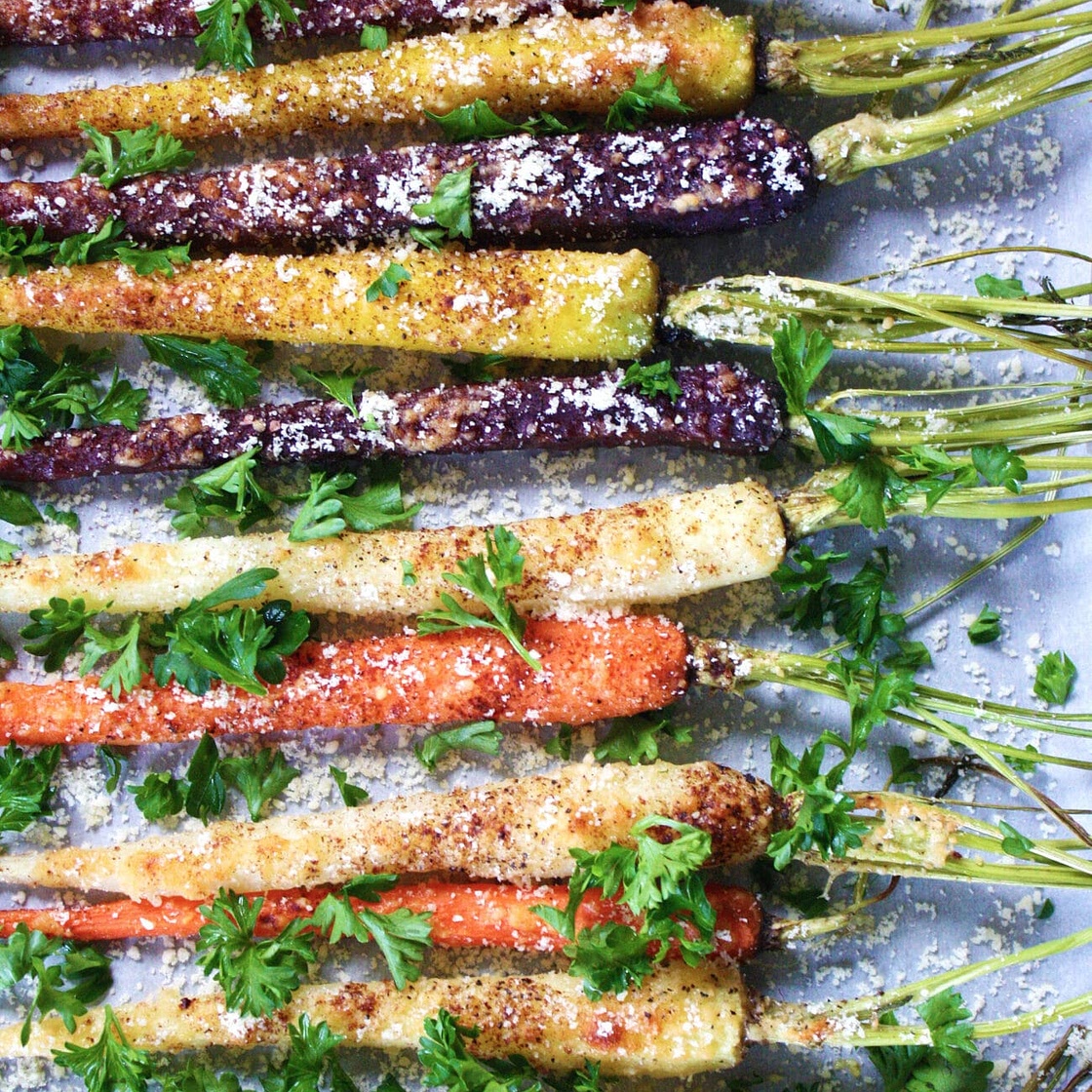 Roasted Maple Parmesan Carrots