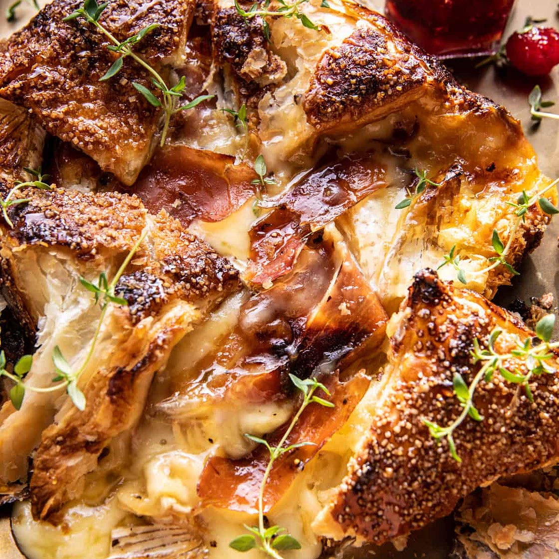 Prosciutto Wrapped Baked Brie in Pastry