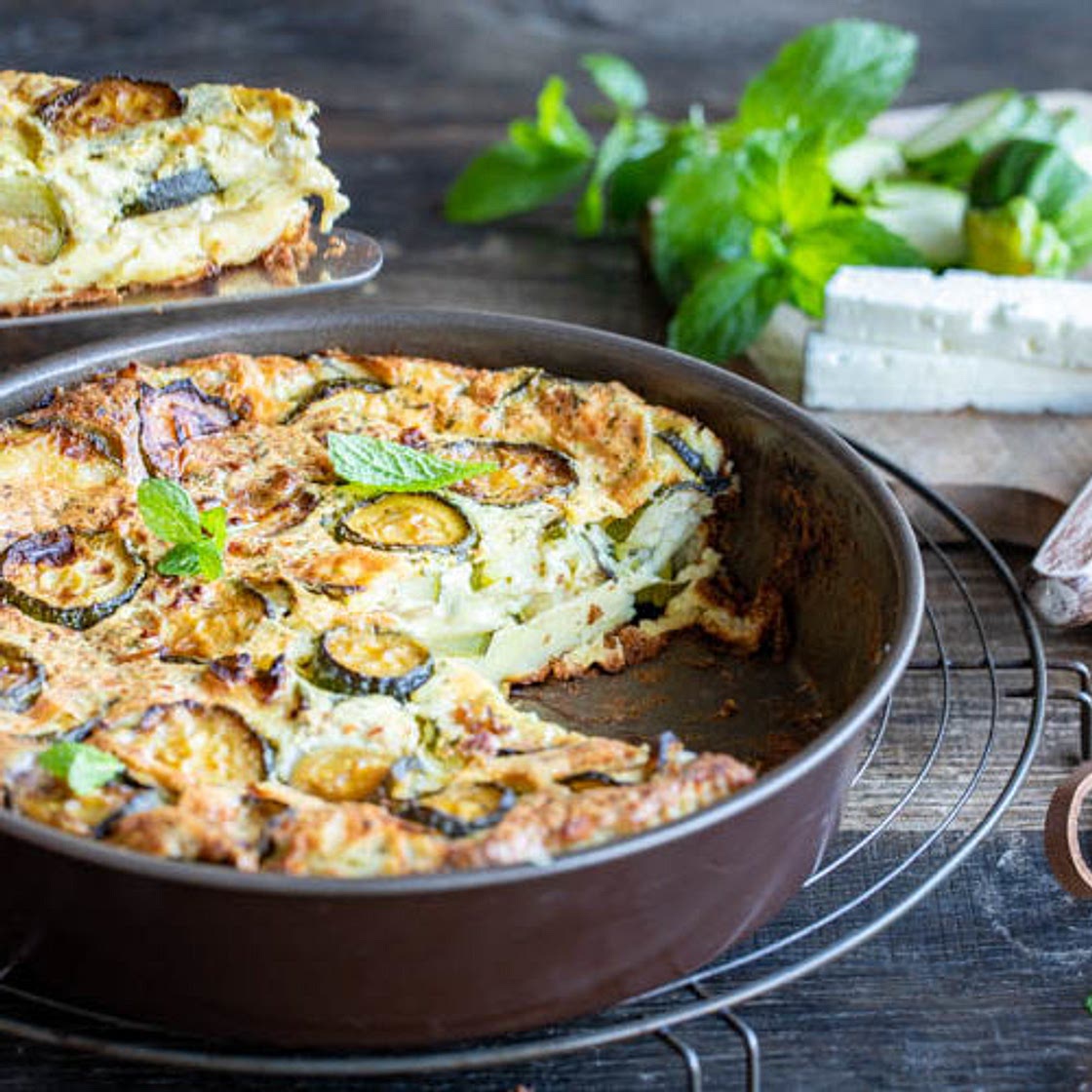 Flan aux courgette, menthe et fêta au Thermomix