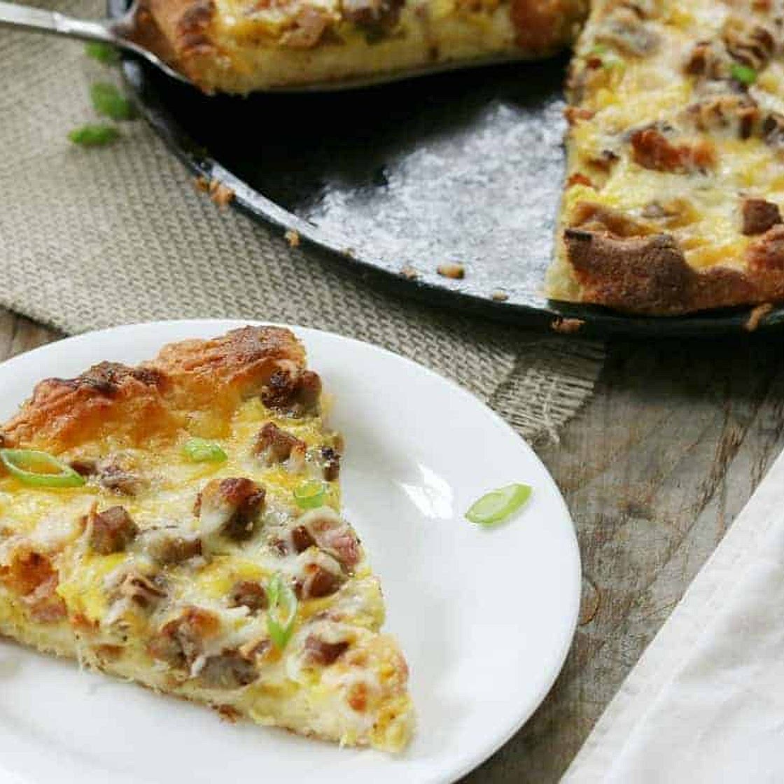 Keto Breakfast Pizza- Meat Lover's Style