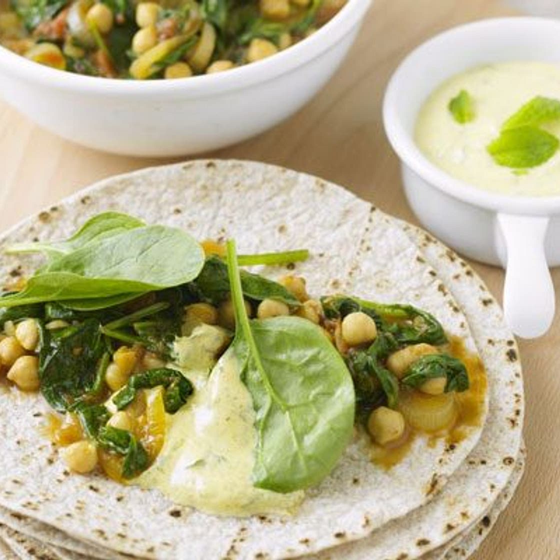 Chickpea & spinach chapatis