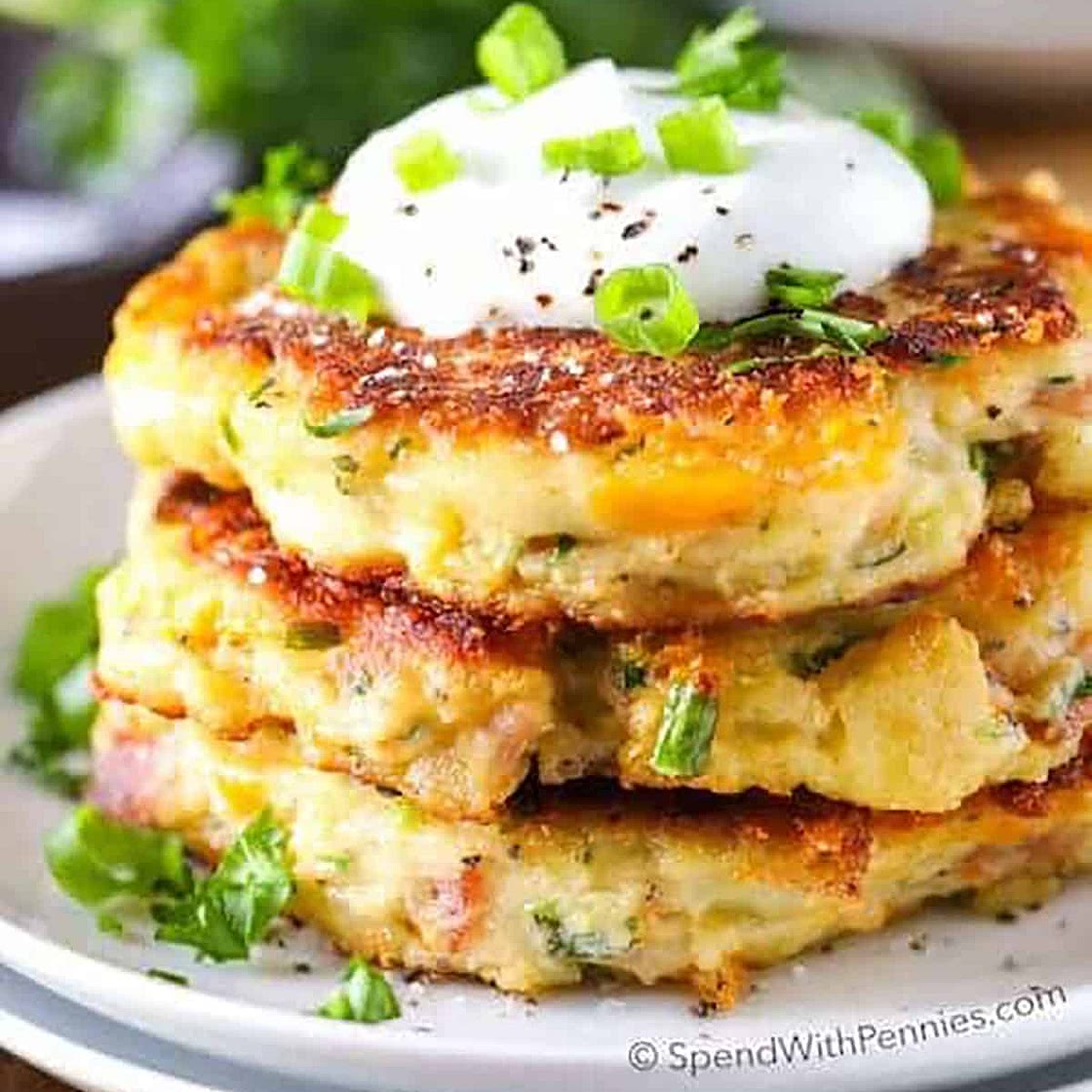 Loaded Mashed Potato Cakes