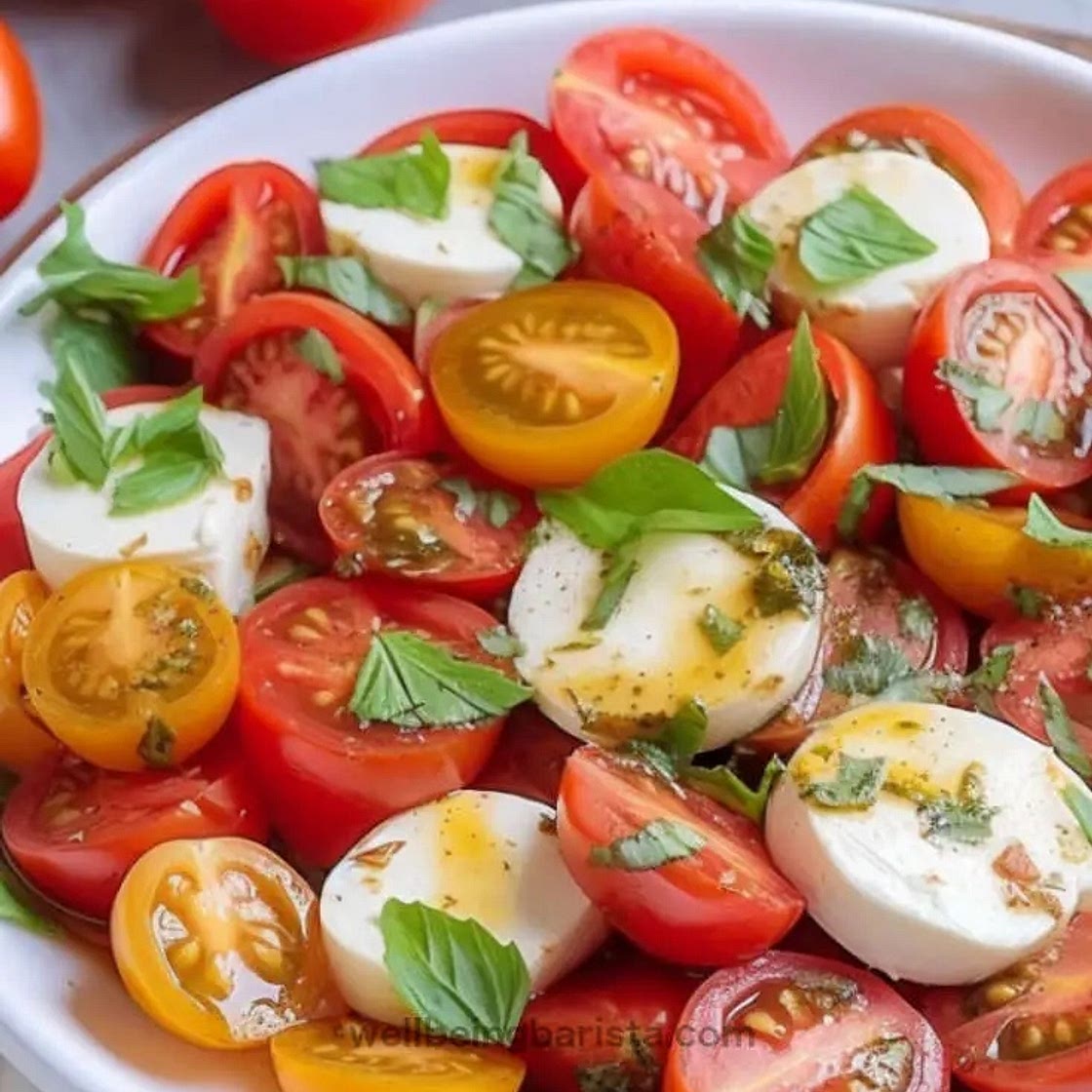 Caprese Cherry Tomato Salad with Mozzarella