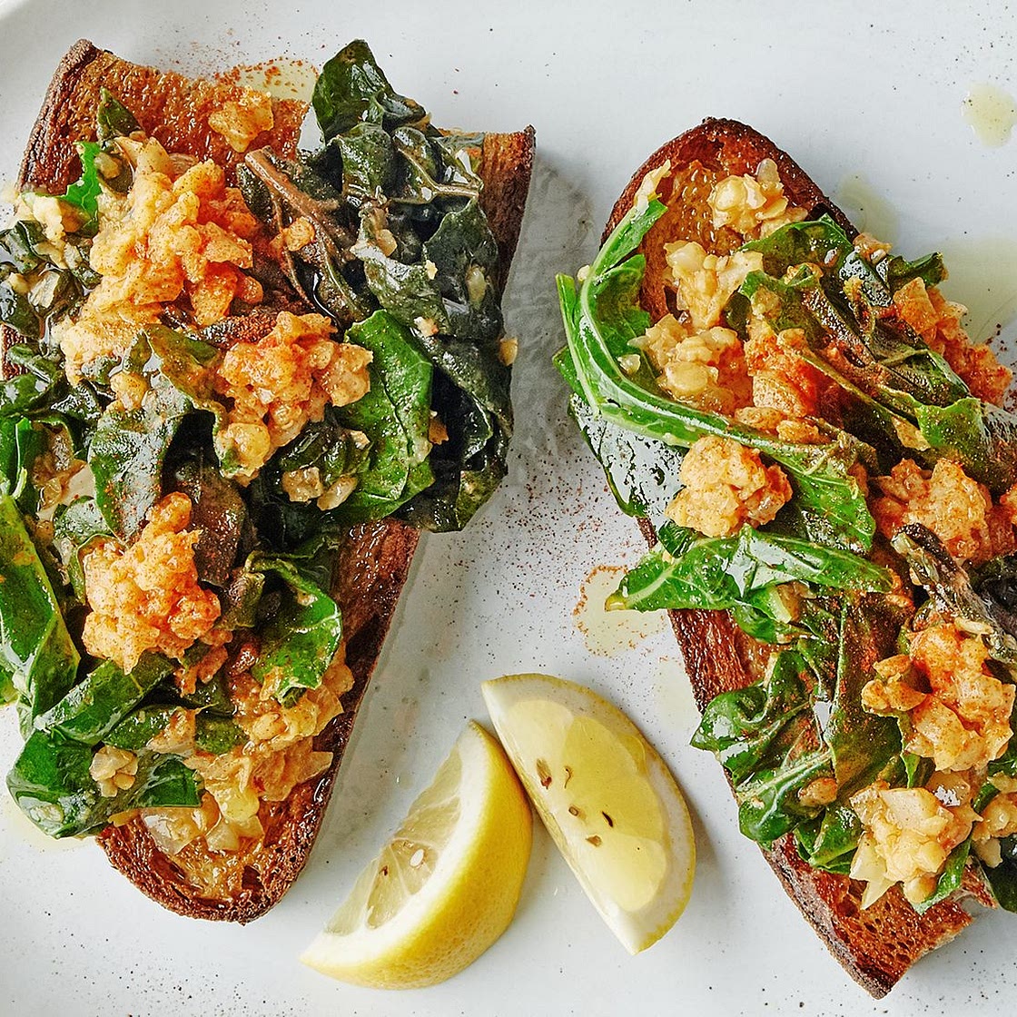 Greens on Fried Bread
