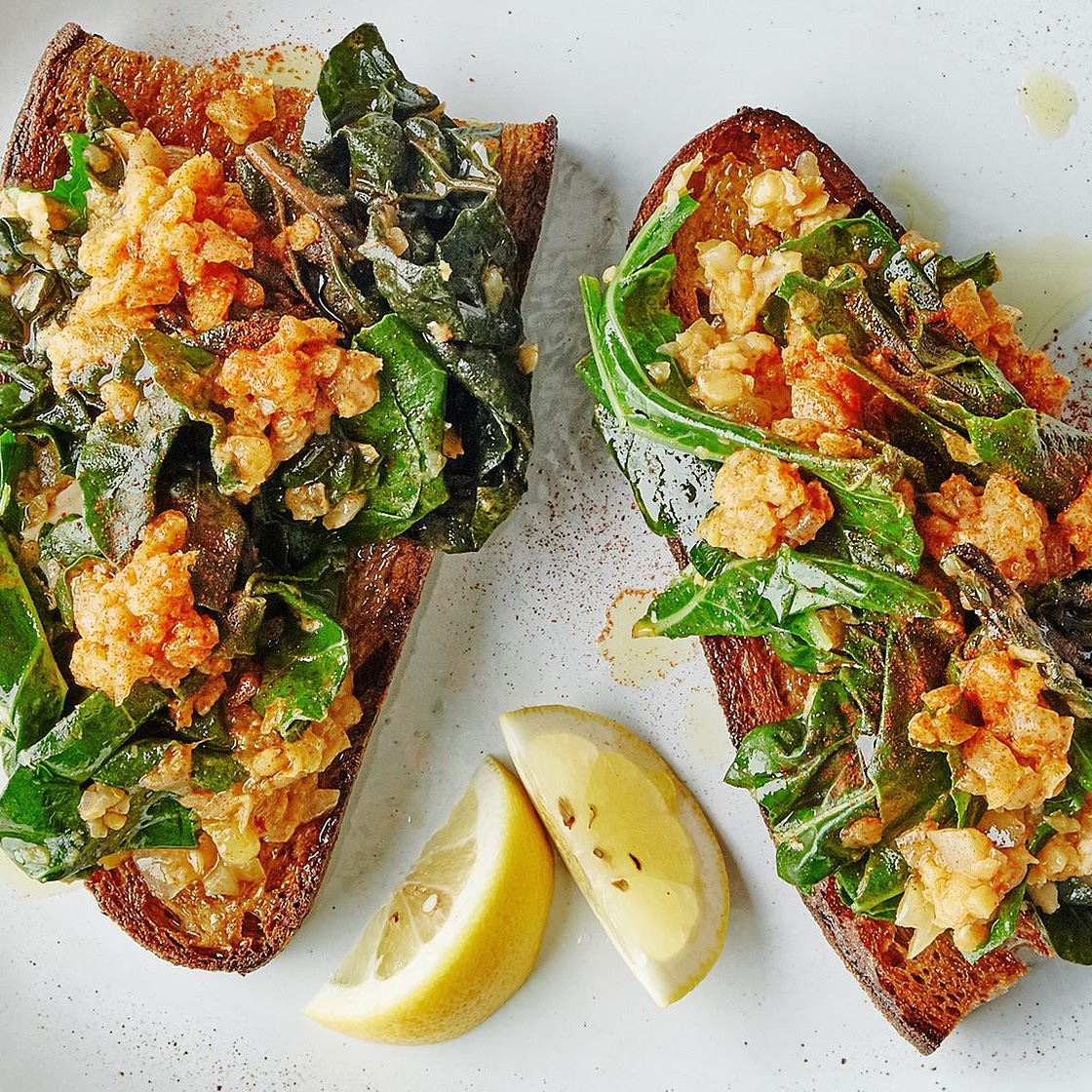 Greens on Fried Bread