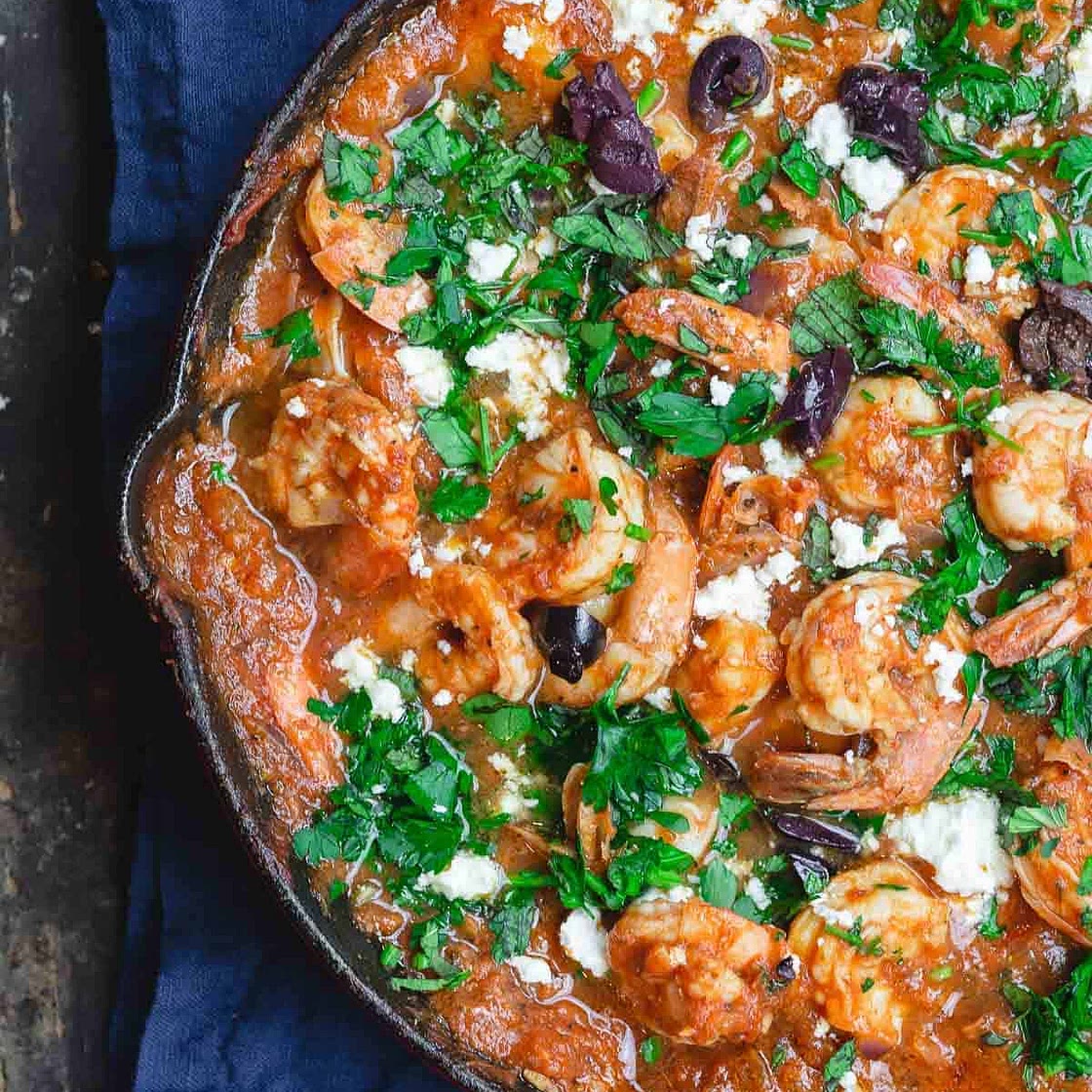 Greek Shrimp Recipe with Tomato and Feta