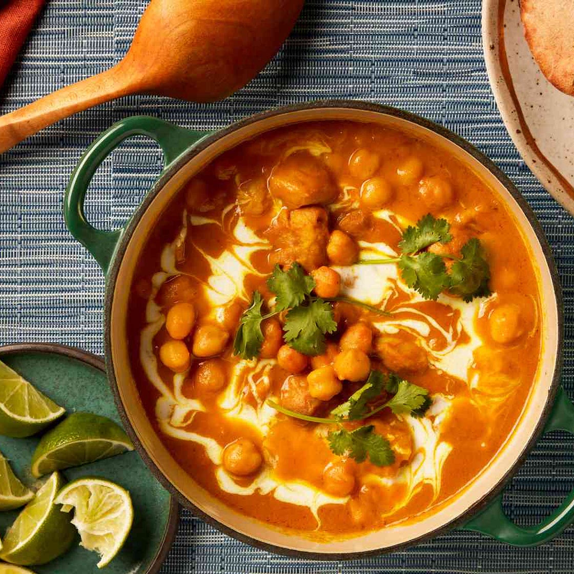 Simmer Canned Pumpkin, Chickpeas, Chicken, and Coconut Milk for a Fragrant, Quick Curry