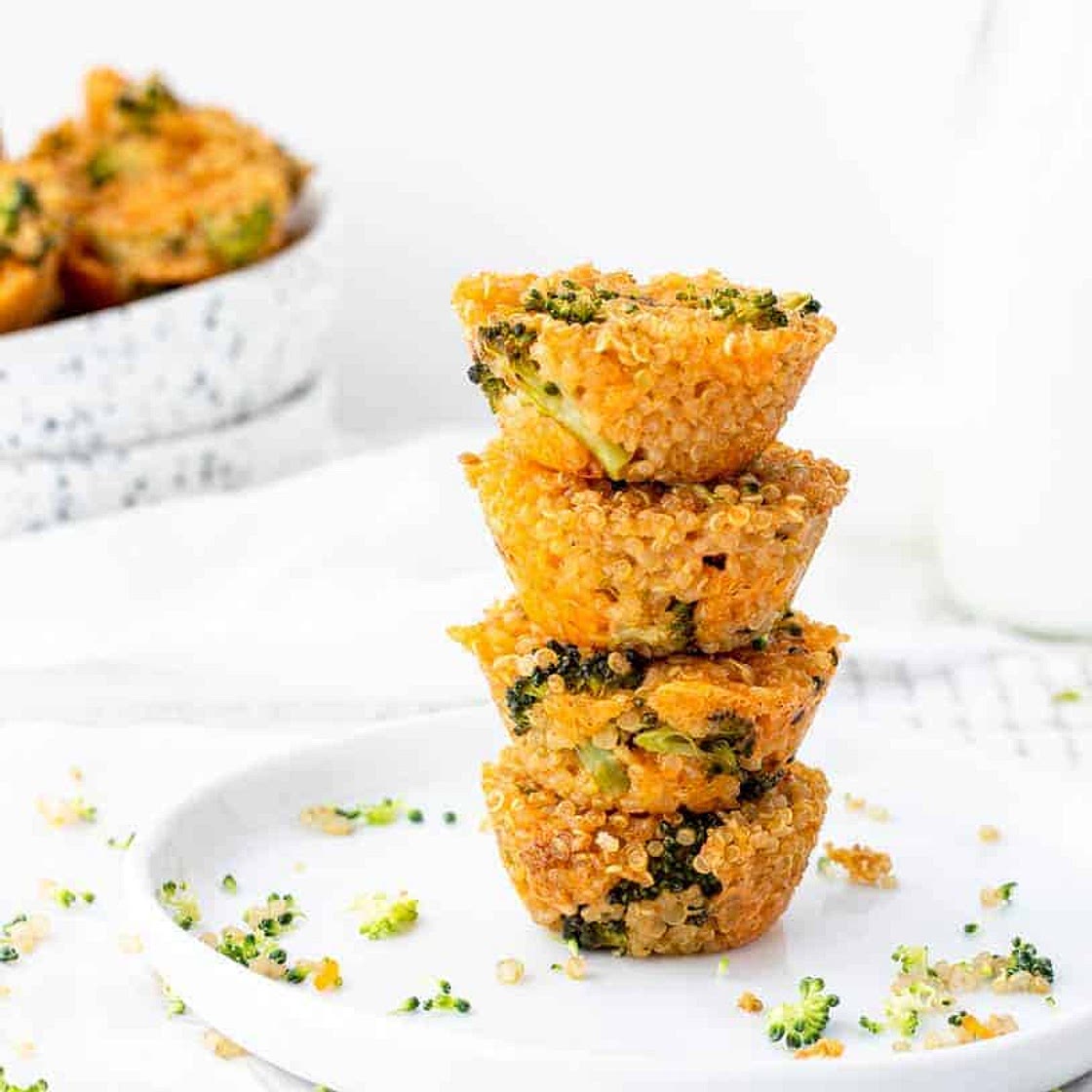 Broccoli Cheddar Baby Quinoa Bites
