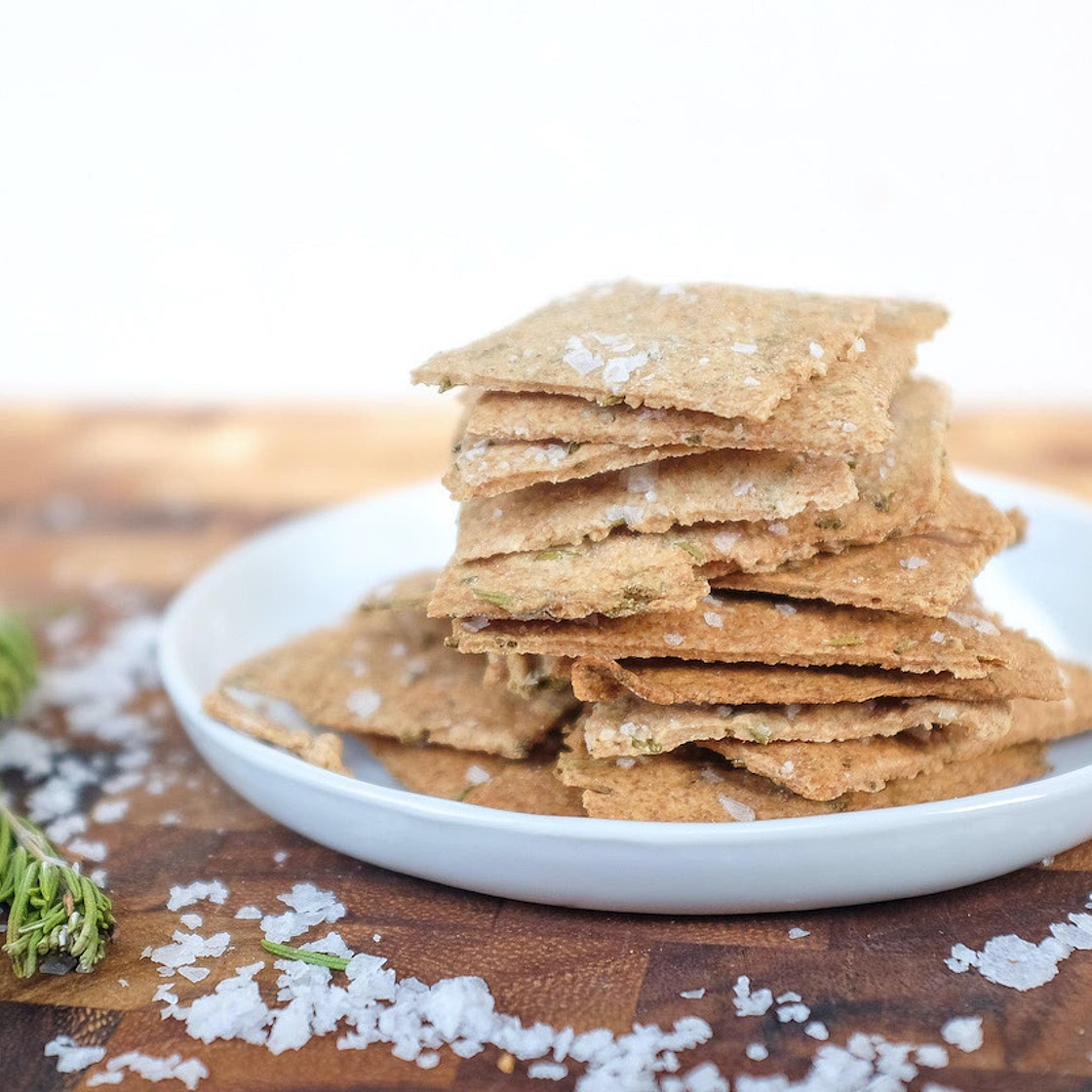 sourdough rosemary crackers