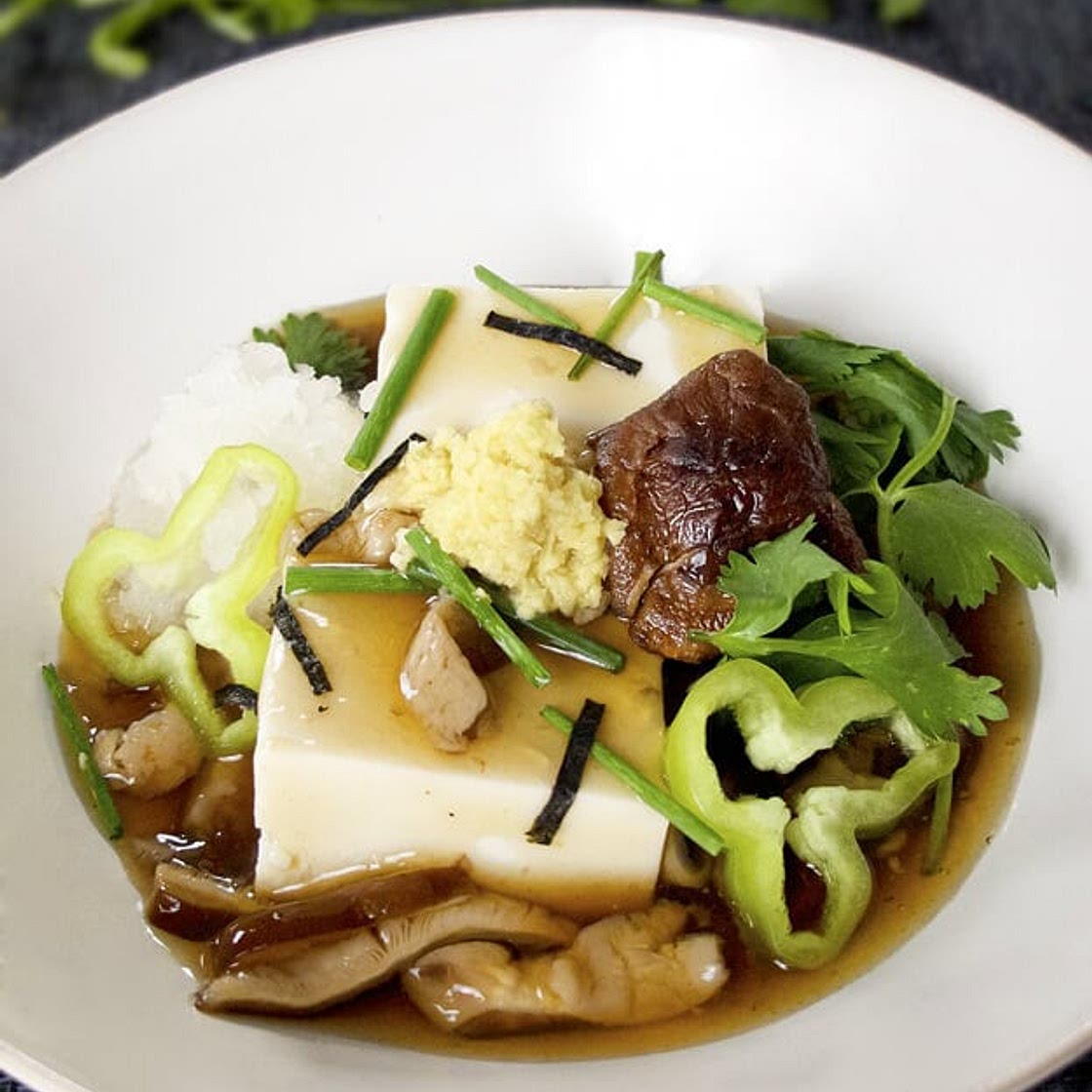 Tofu with Mushroom Sauce