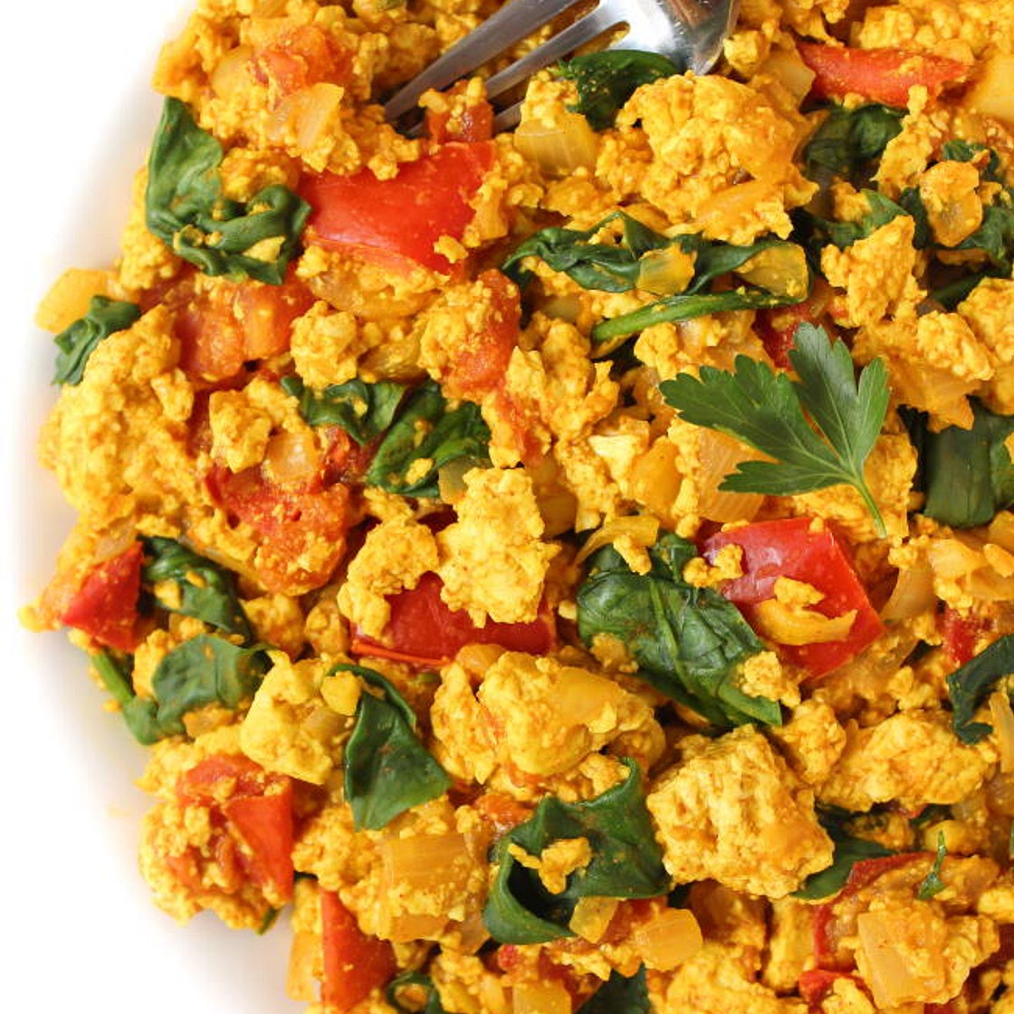 Tofu Scramble with Spinach & Tomato