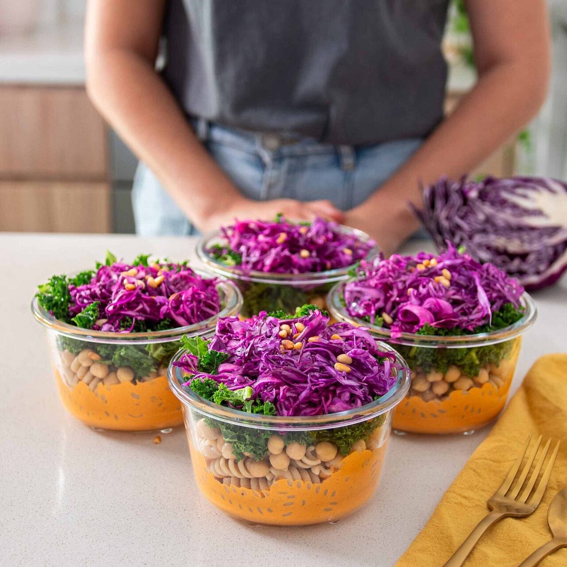Romesco Pasta Salad Meal Prep
