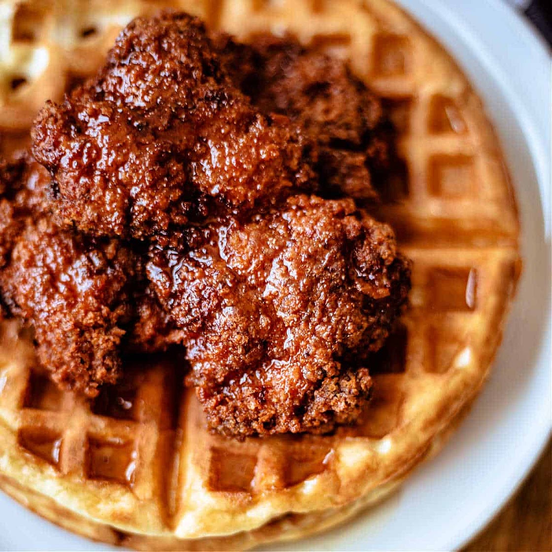 Fried Chicken and Waffles with Sriracha Honey