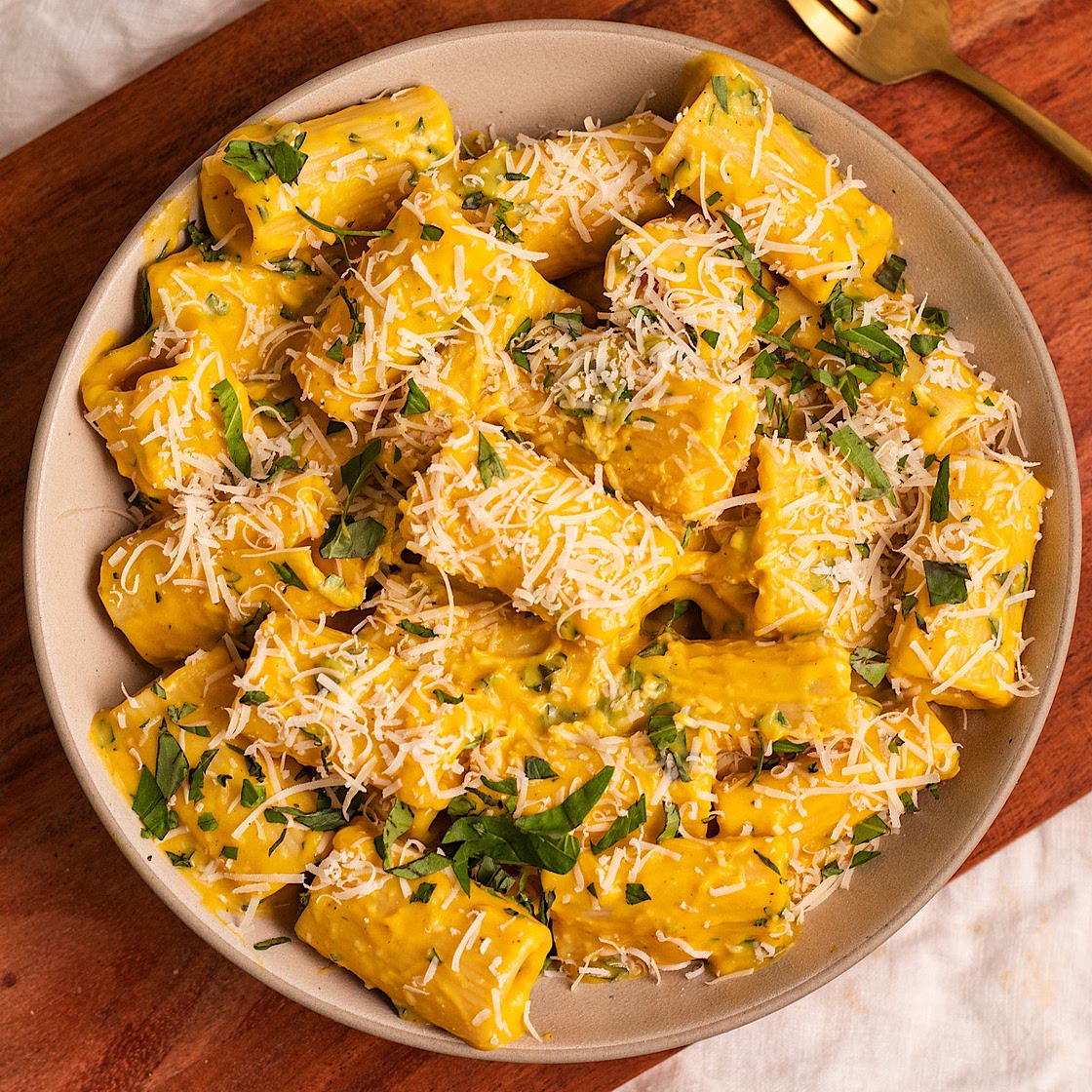 High Protein Butternut Squash Cottage Cheese Pasta